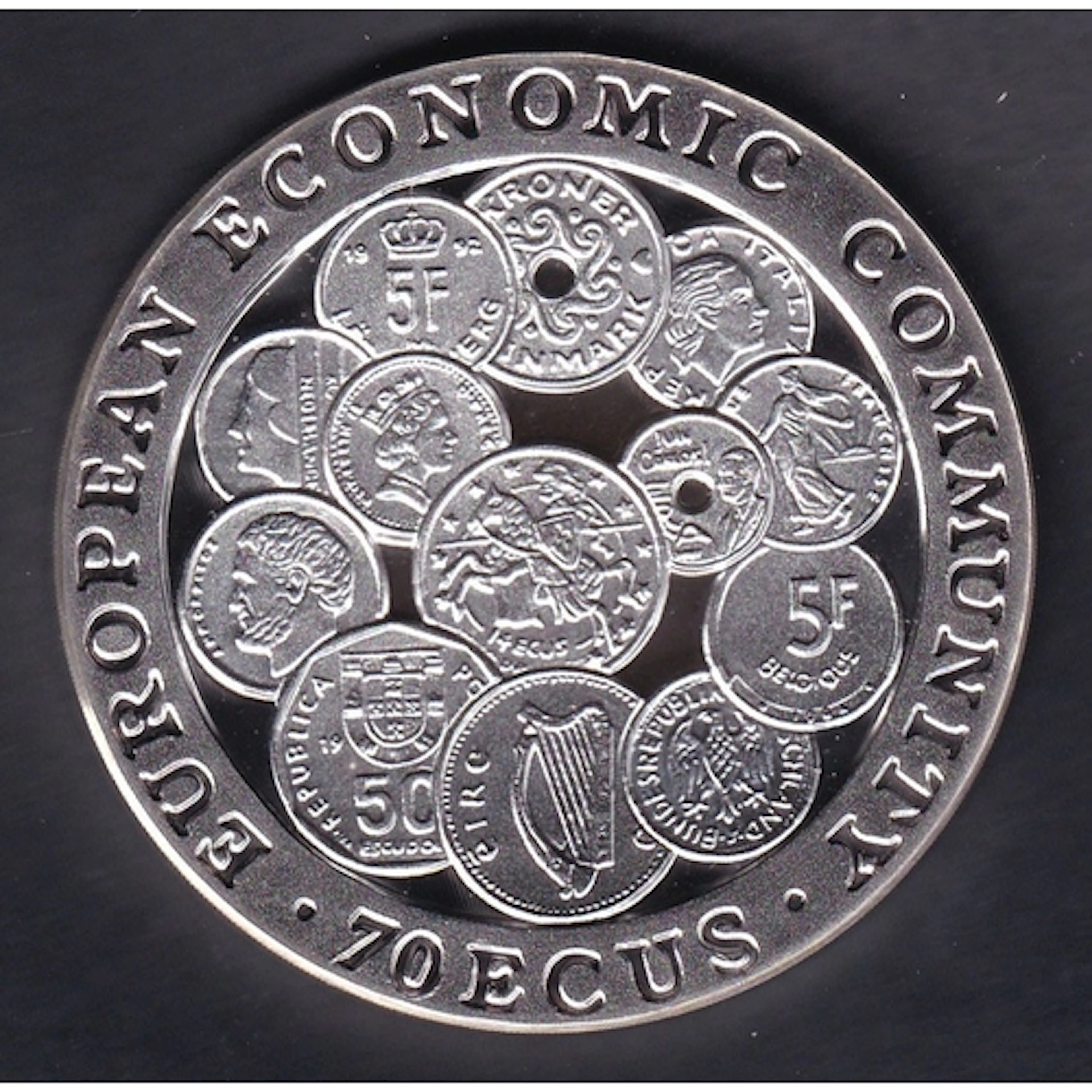 1993 Gibraltar, European Community commemorative silver 70 E...