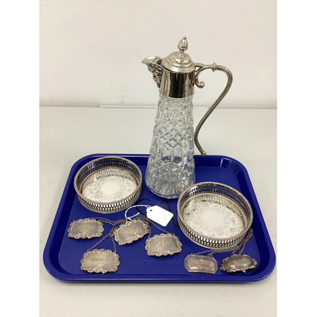 A Matched Set of Four Hallmarked Silver Decanter Labels, R&K...