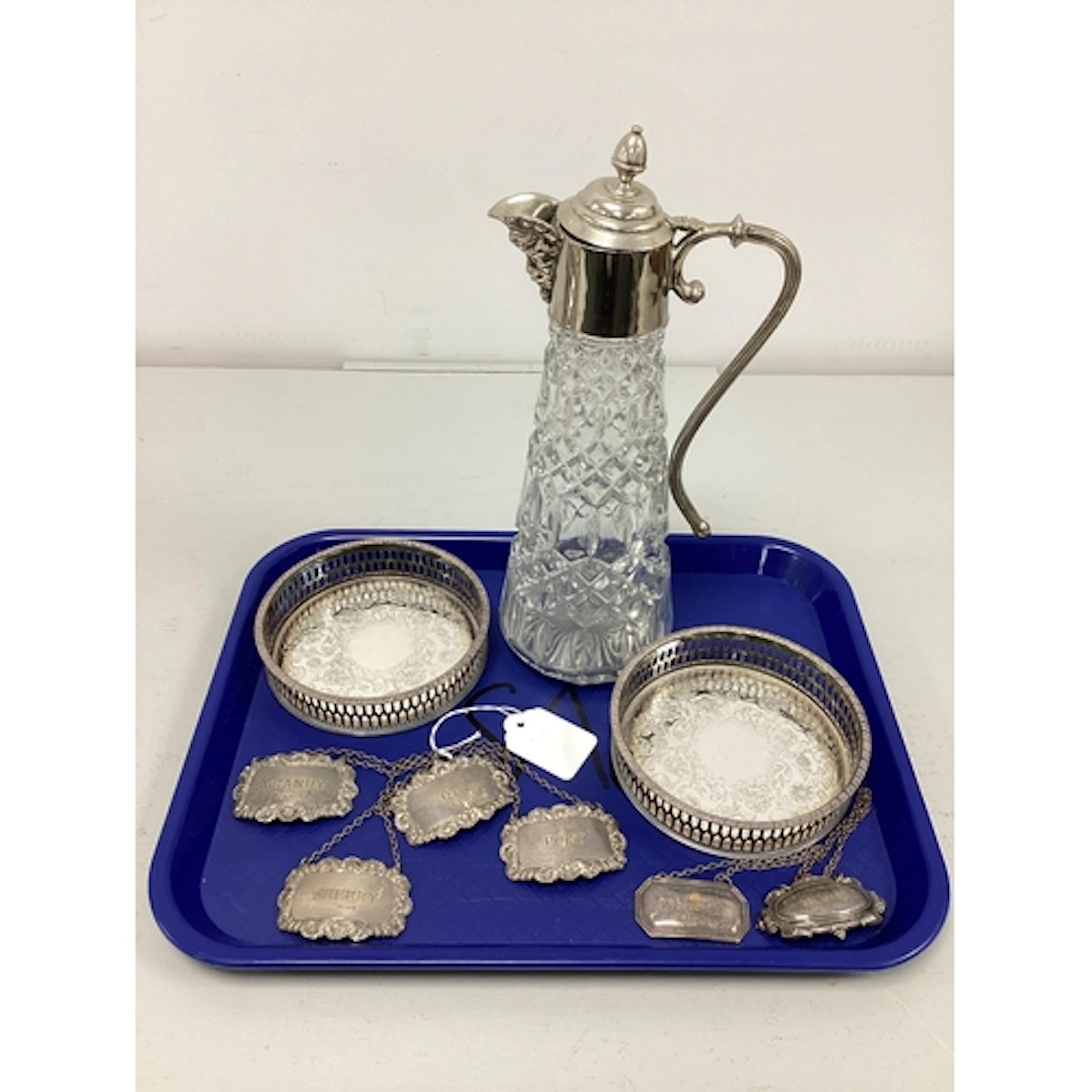 A Matched Set of Four Hallmarked Silver Decanter Labels, R&K...