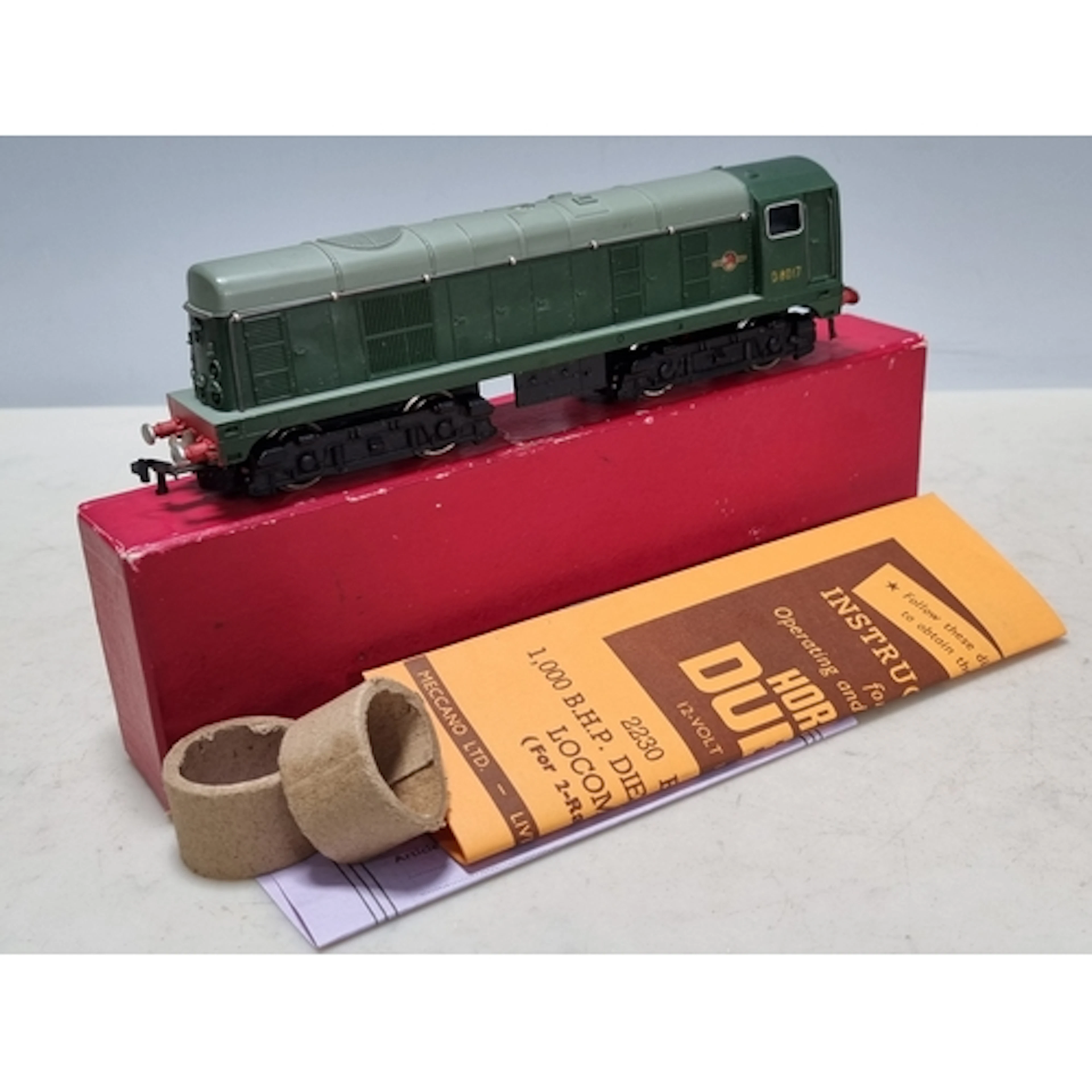 A boxed Hornby Dublo 2230 Bo-Bo Locomotive, M, box Ex, some ...