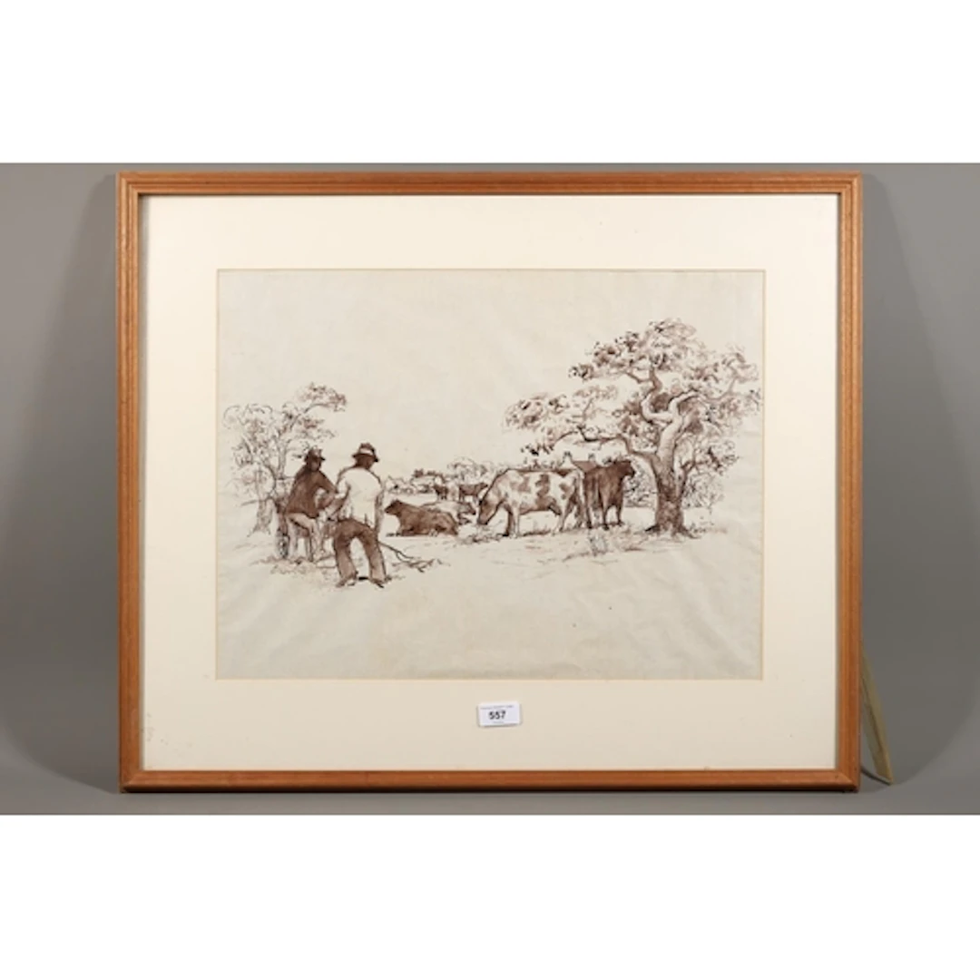 WILLIAM CROSBIE RSA RGI (Scottish 1915-1999), farmers with c...