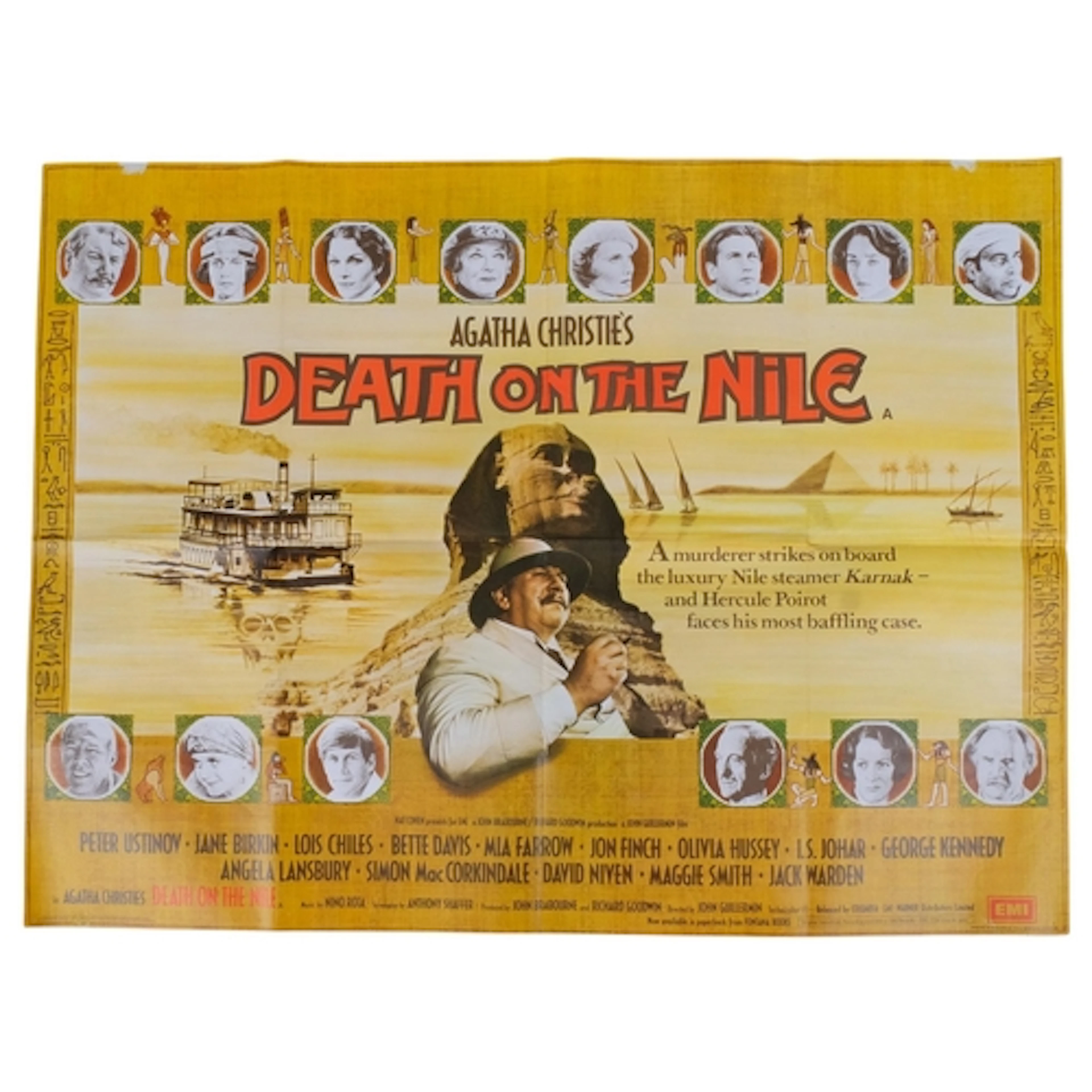 Death On The Nile (1978) British Quad Film Poster, Agatha Ch...