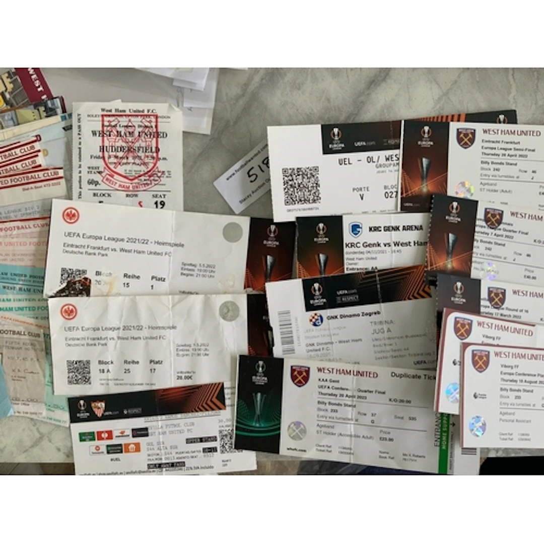 West Ham Football Ticket Collection: Over 50 aways starting ...