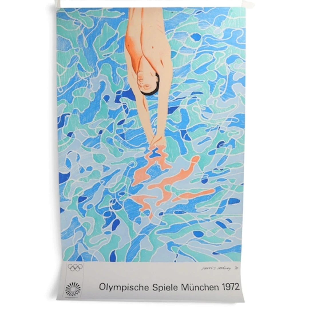 After DAVID HOCKNEY, a 1972 Munich Olympic poster, Olympisch...