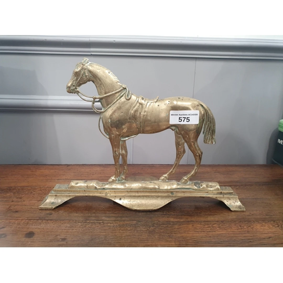 A brass Doorstop in the form of a horse, (R3).