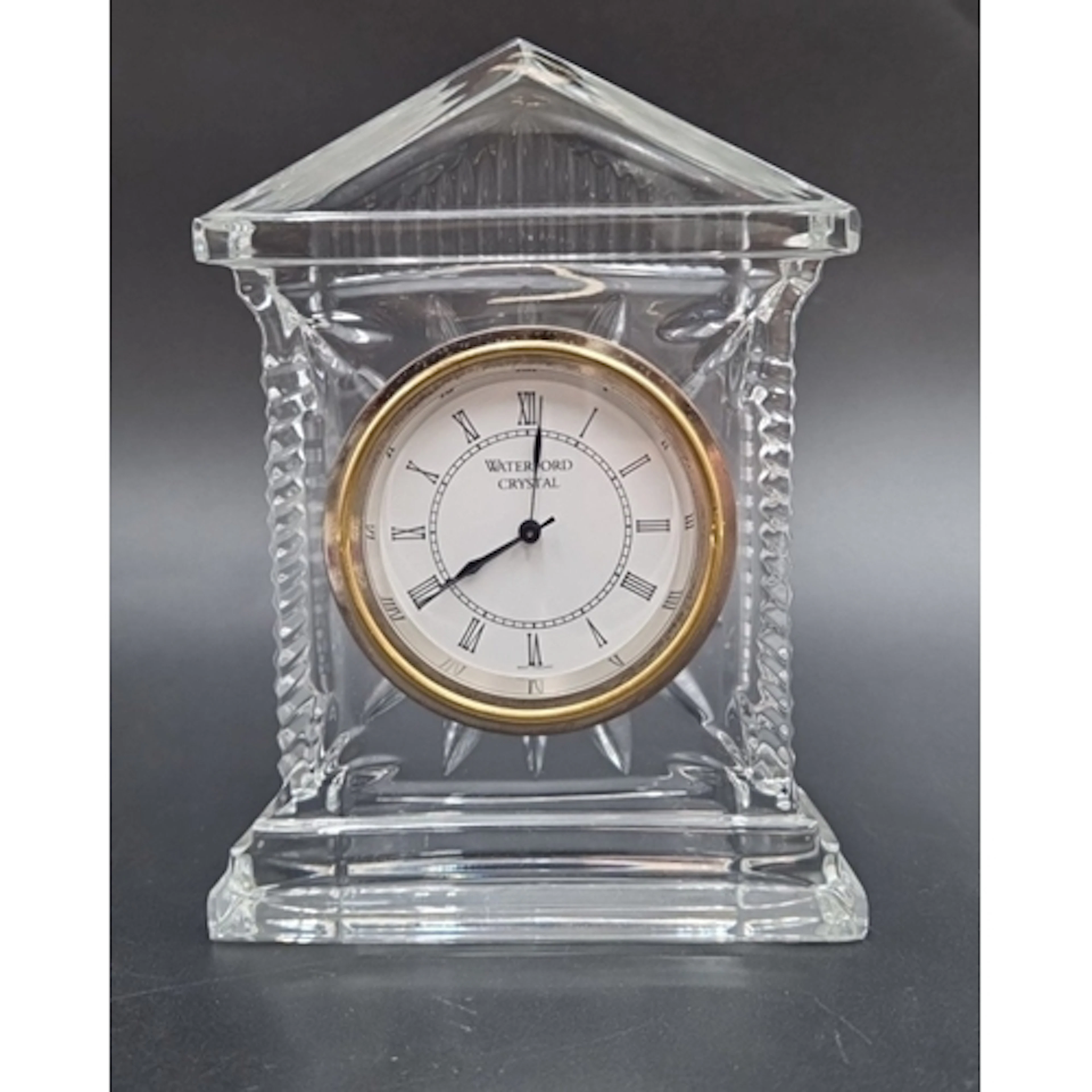 Waterford Crystal Cut-Glass Mantel Clock H:15.5cm
