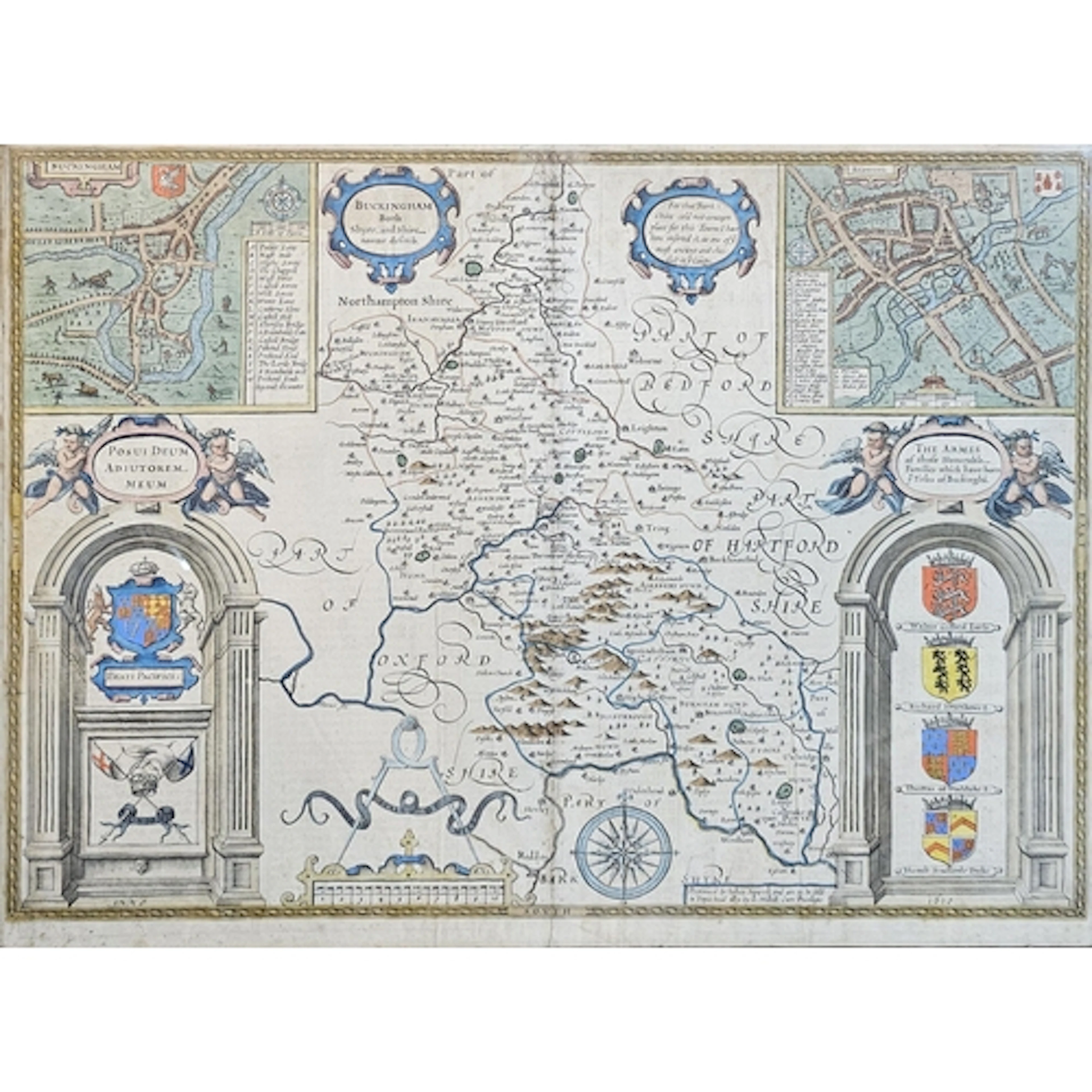 JOHN SPEED, 1552 - 1629, A 17TH CENTURY HAND COLOURED MAP EN...