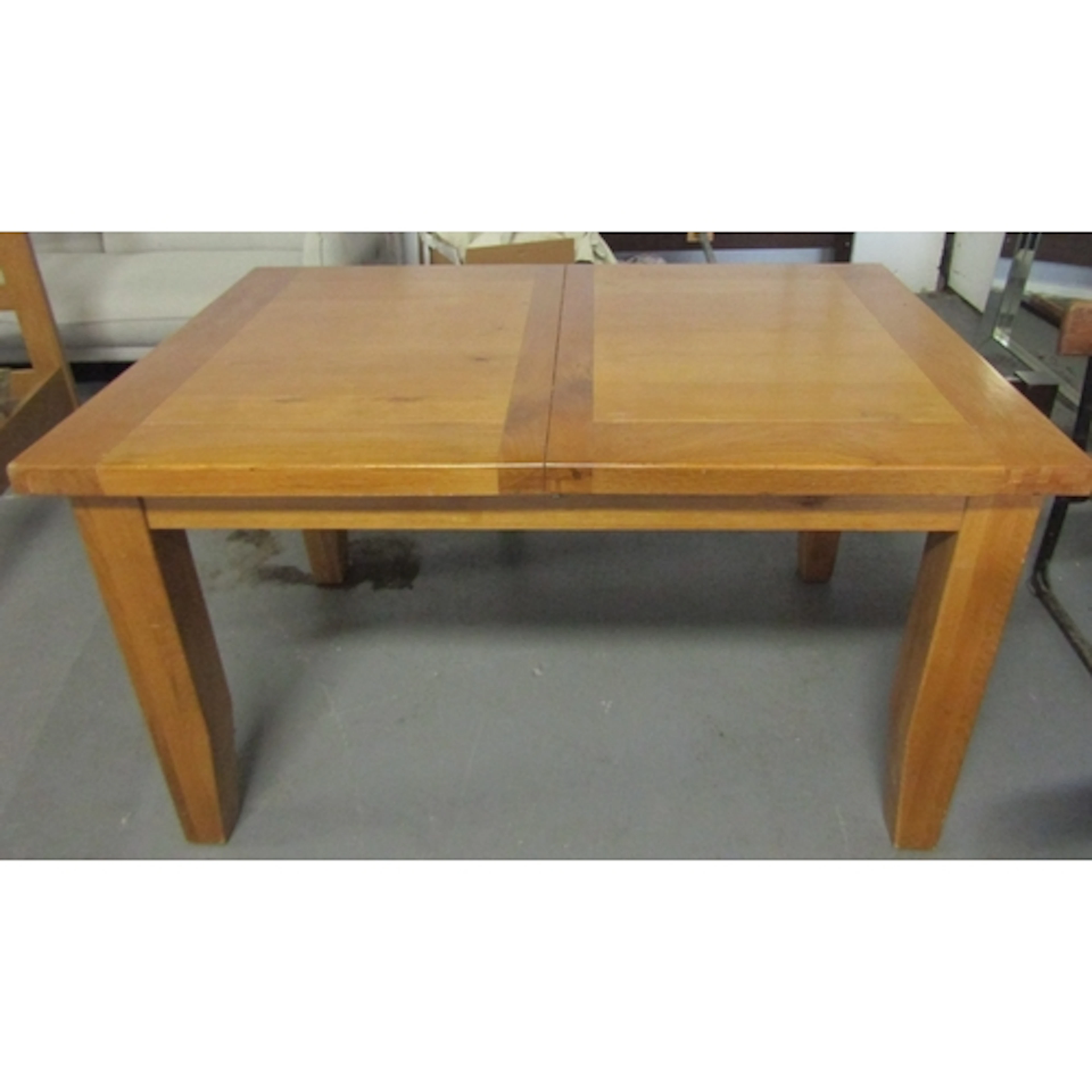 Beech Rectangular Form Dining Table with Pullout Leafs Sound...