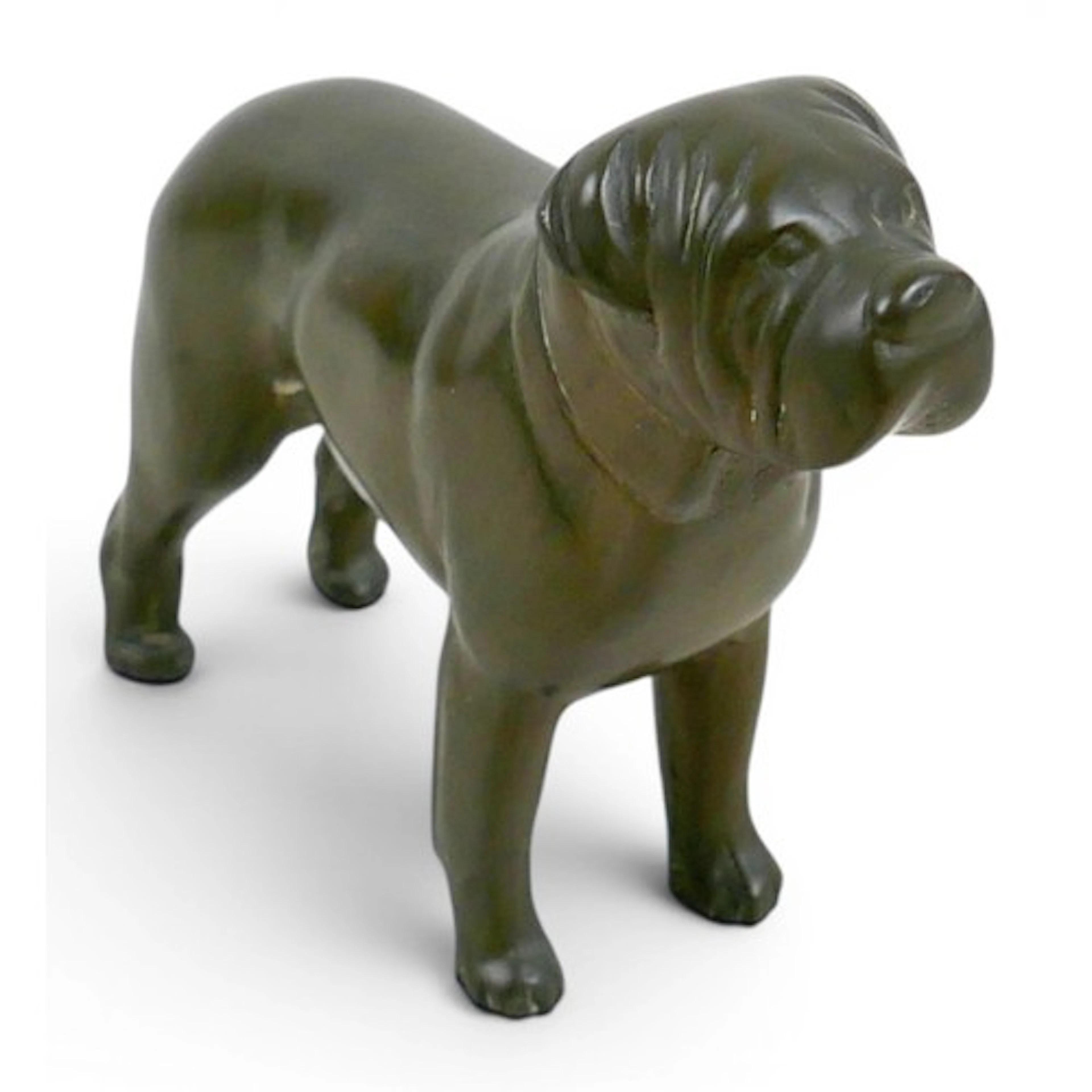 A bronze canine sculpture, modelled as a bulldog, unsigned, ...
