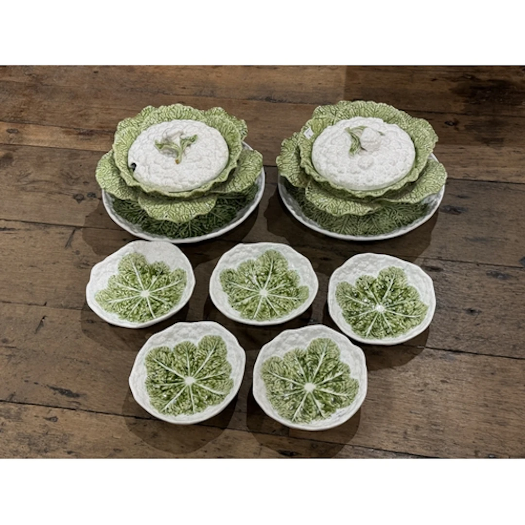Ceramics: 20th-century Majolica cauliflower soup tureen by B...