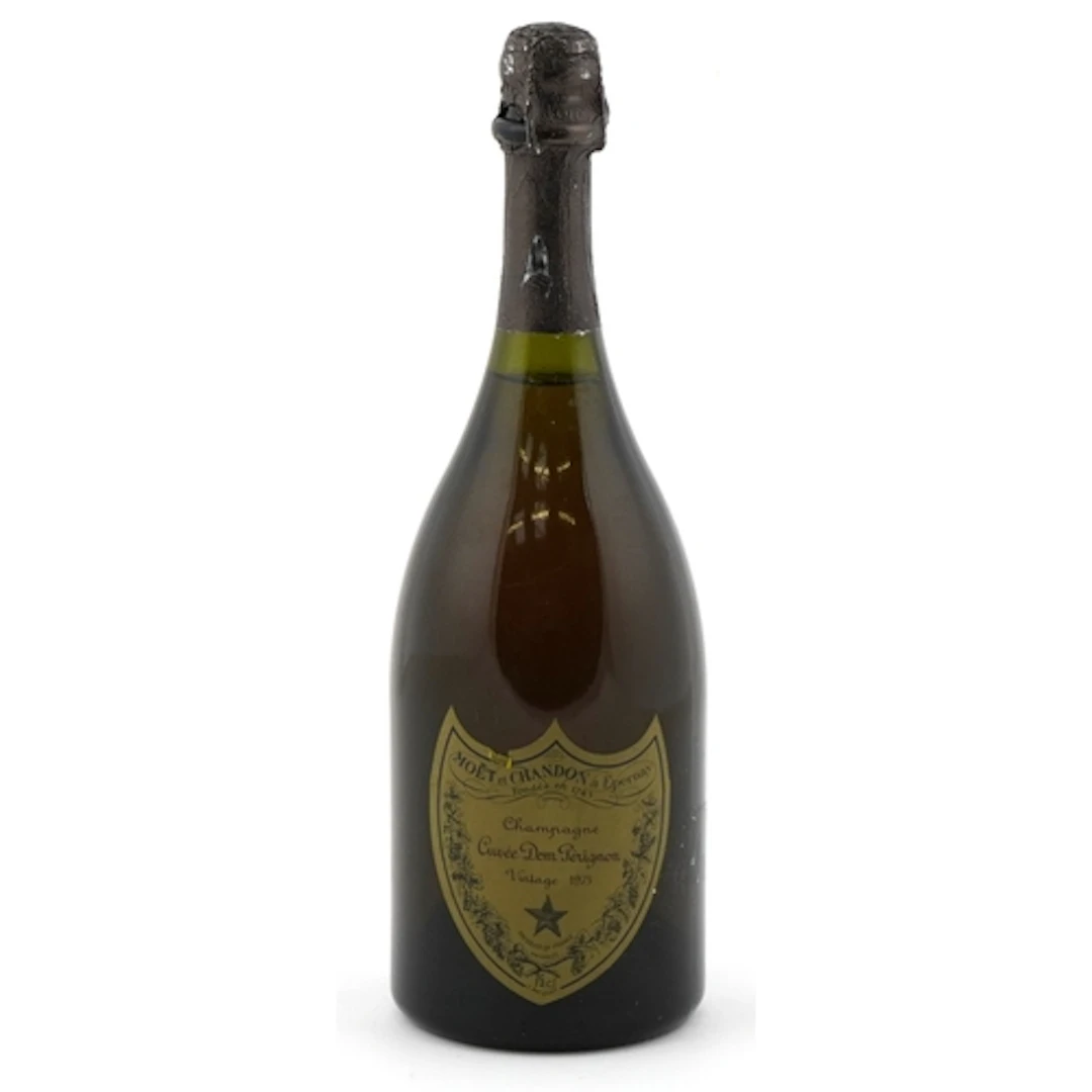 Bottle of Moët & Chandon Dom Perignon 1975 Champagne.