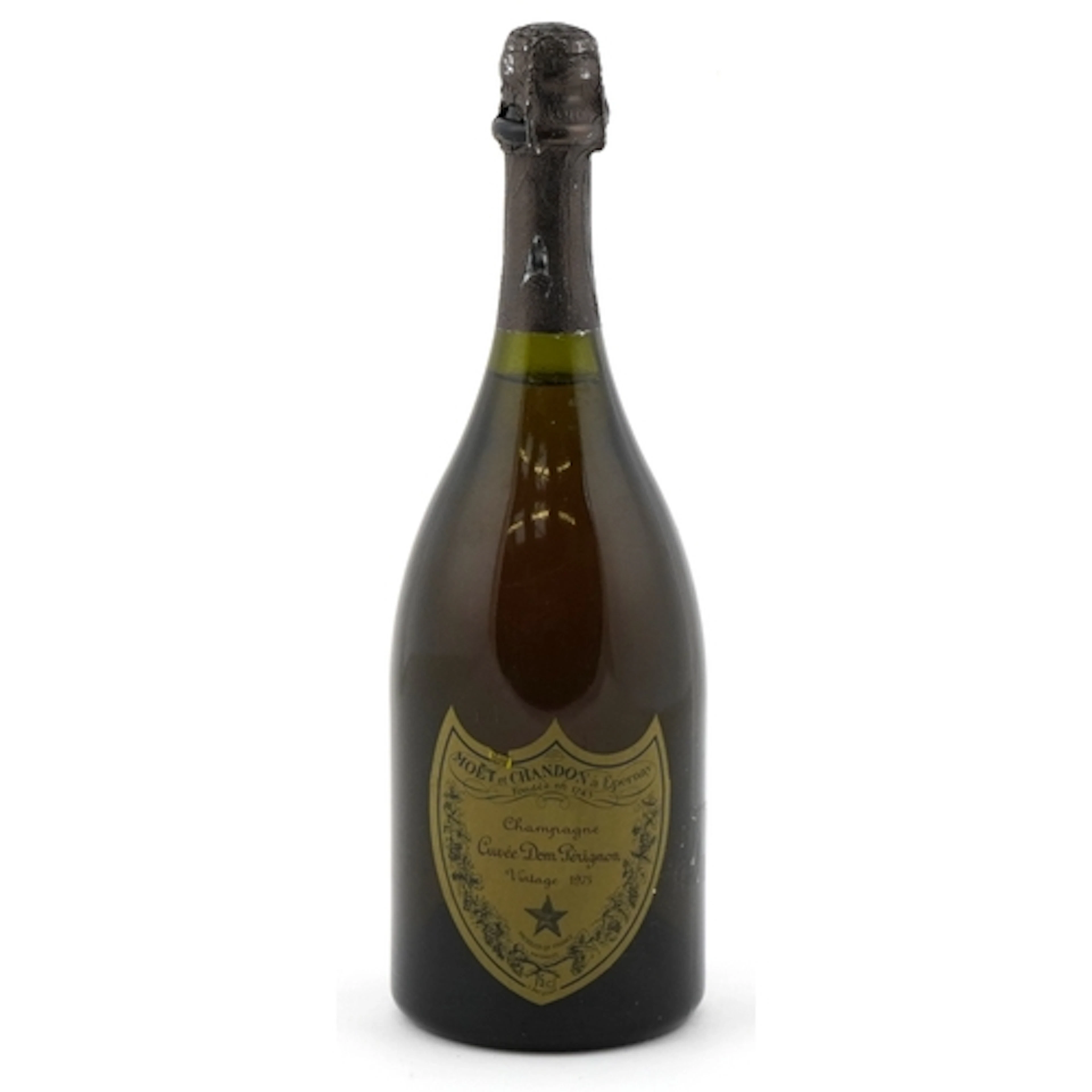 Bottle of Moët & Chandon Dom Perignon 1975 Champagne.