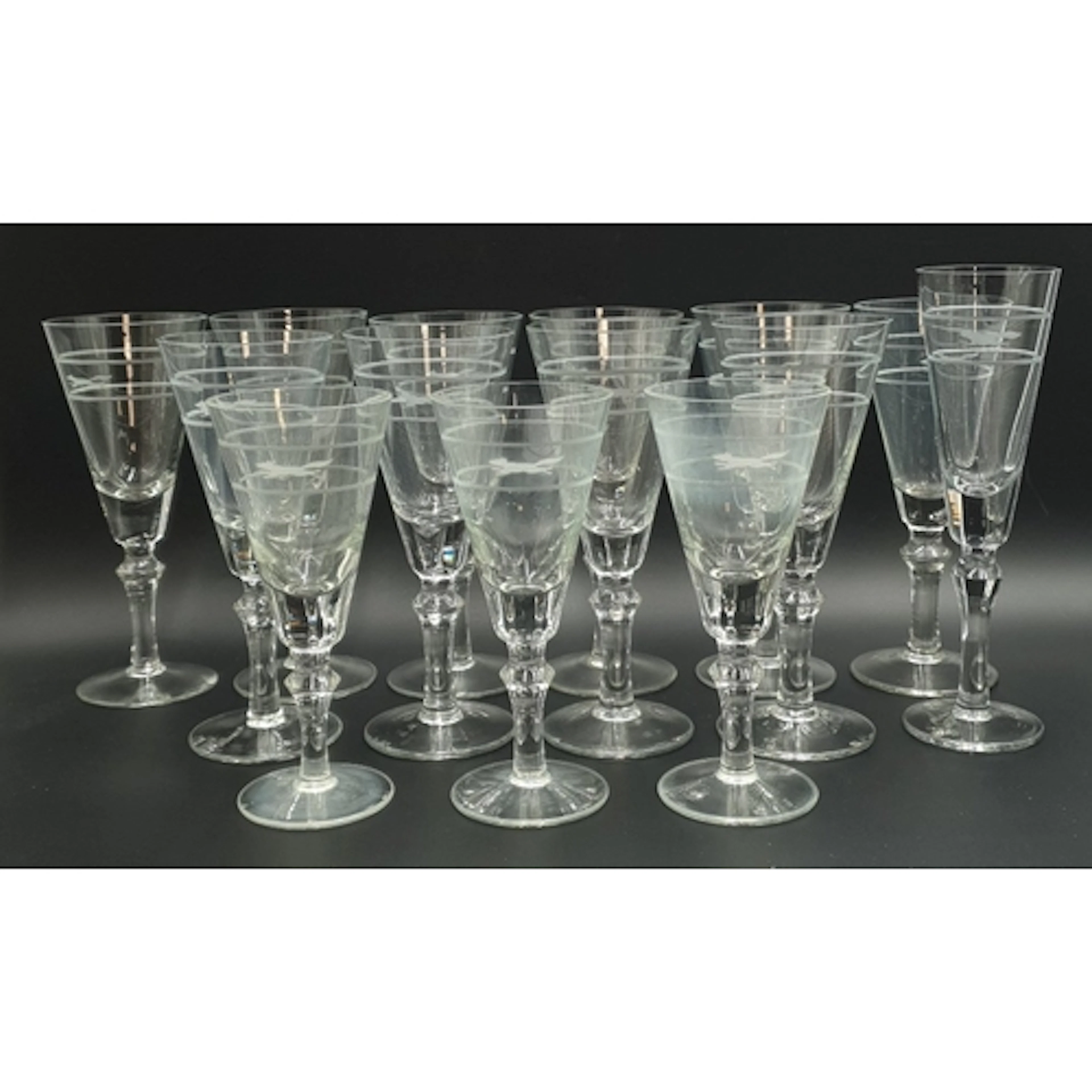 Paul Costello Stemware, (10x Tall 3x Medium, 1x Champagne), ...