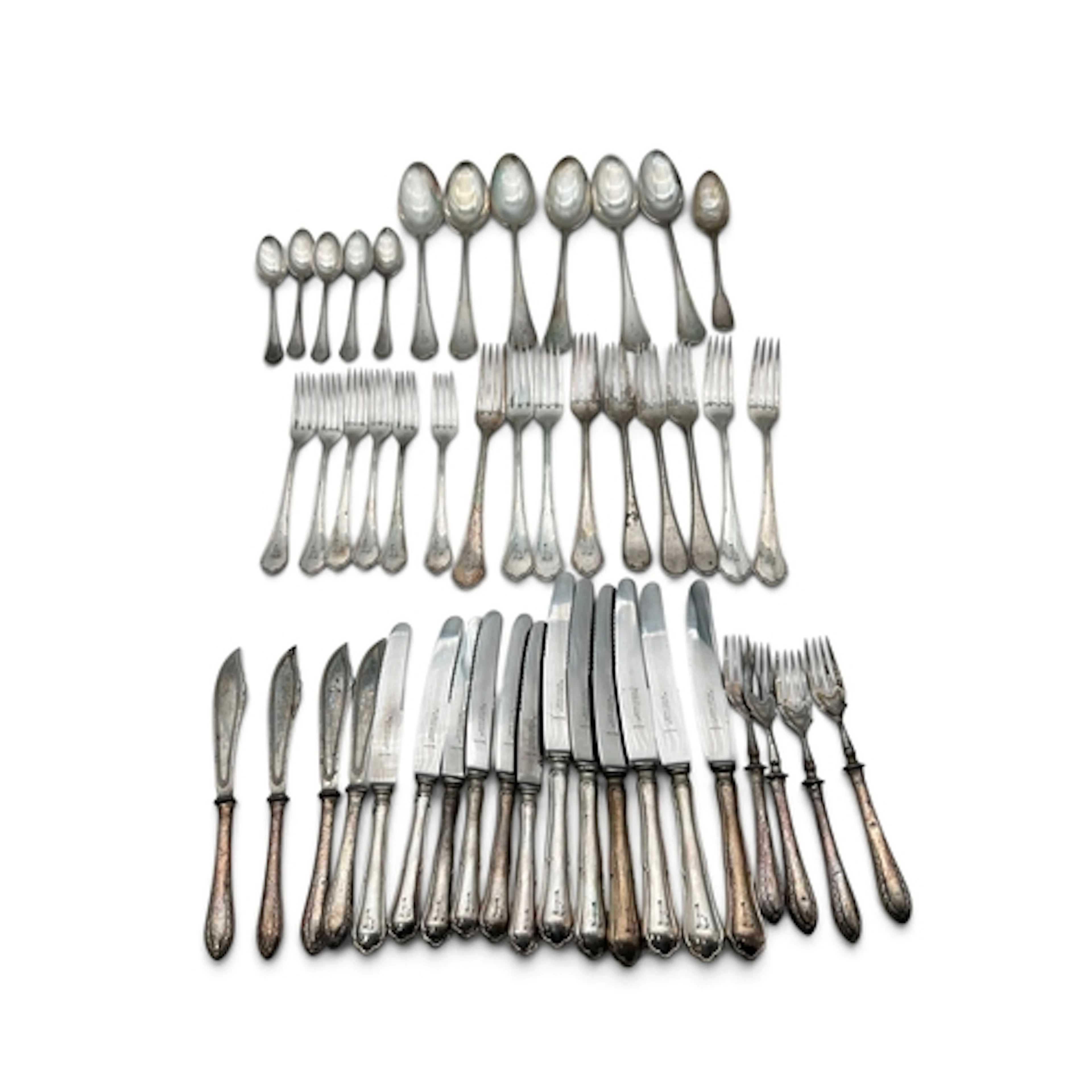 A COLLECTION OF 800 SILVER CUTLERY Total weighable 1338 gms ...