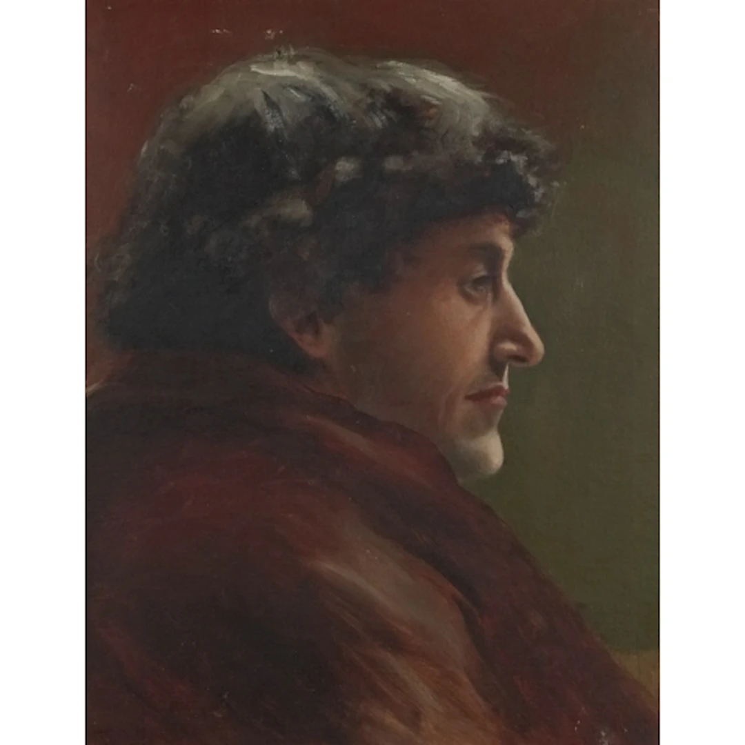 Male head and shoulders portrait, oil on canvas, gilt framed...