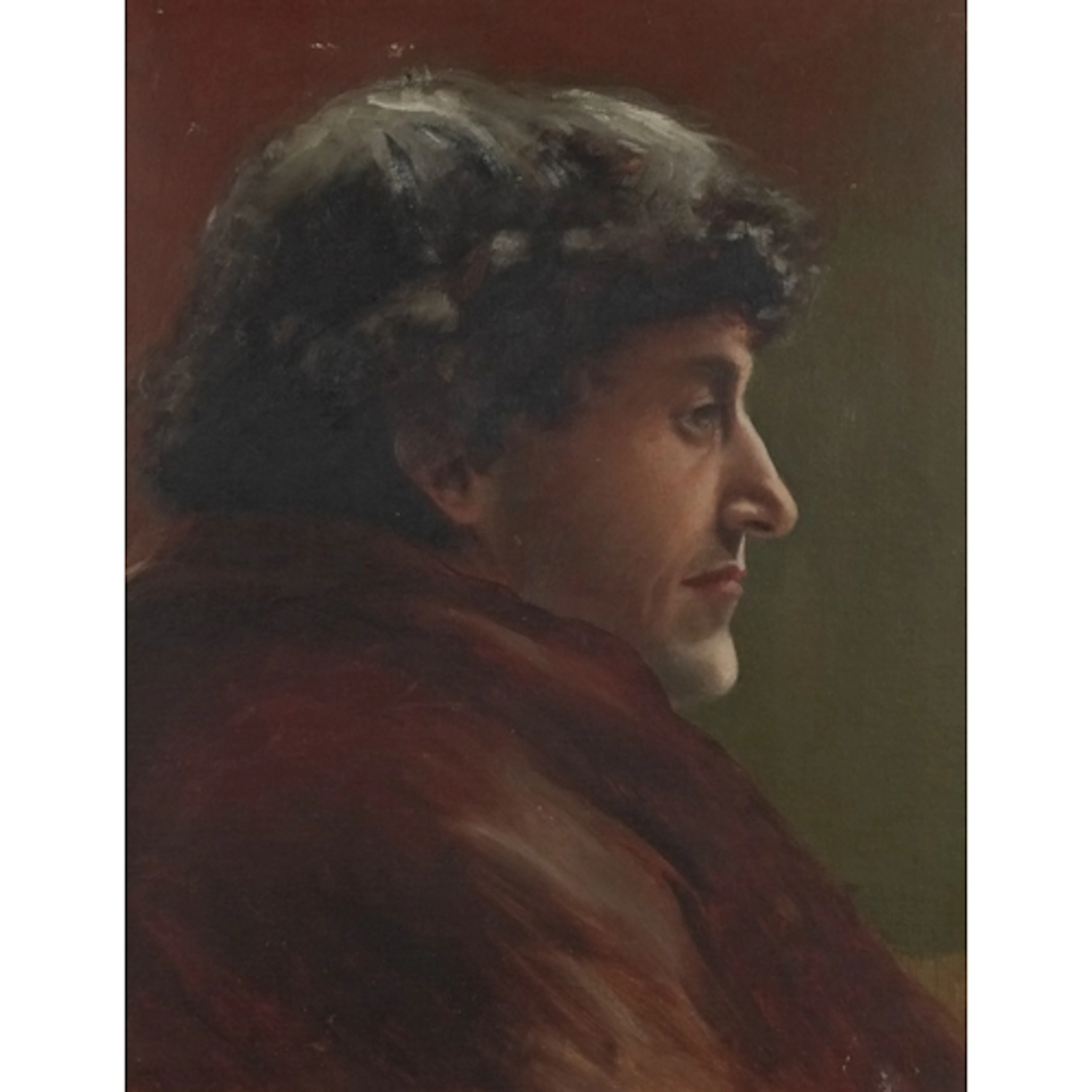 Male head and shoulders portrait, oil on canvas, gilt framed...