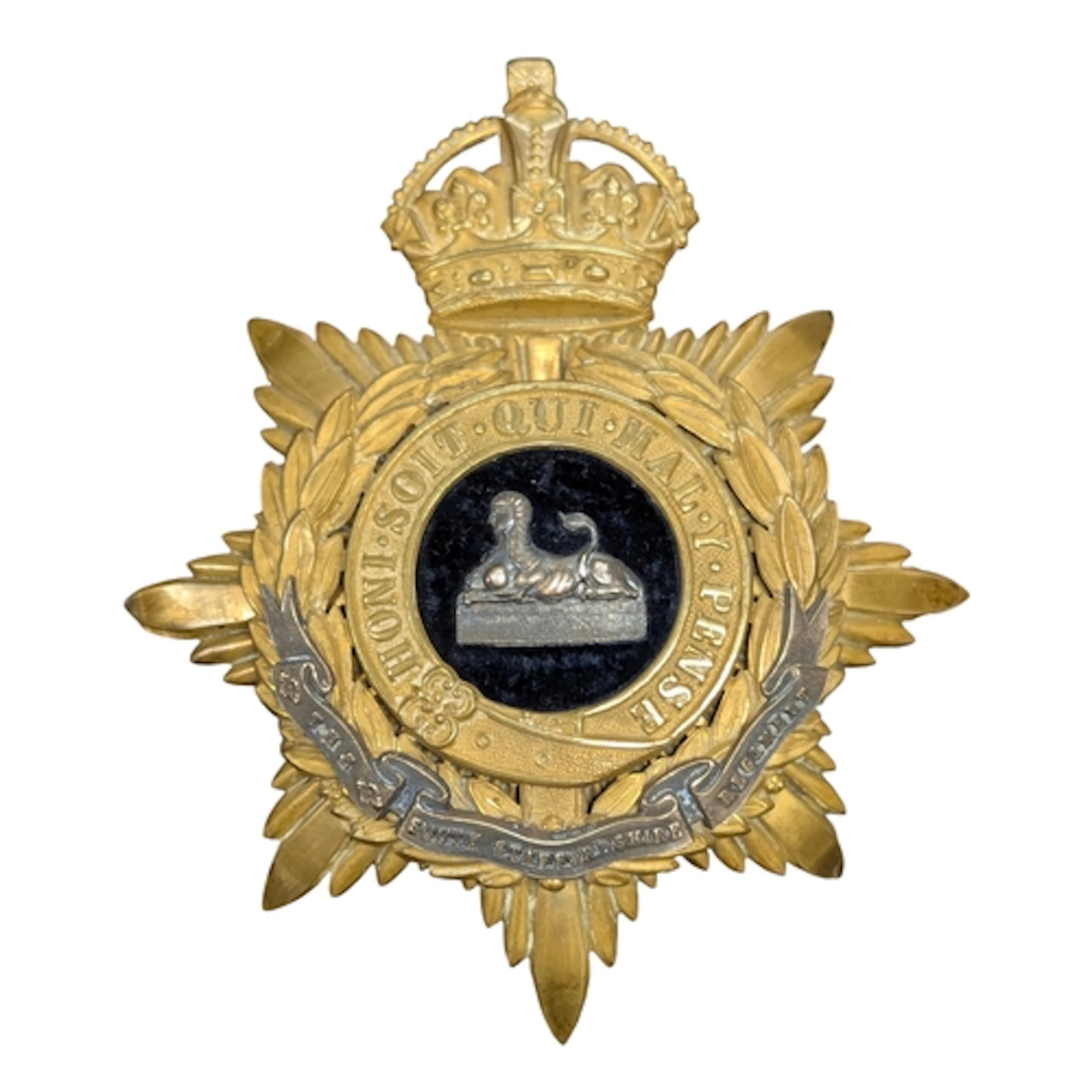 Edwardian South Staffordshire Regiment Home Service Helmet f...