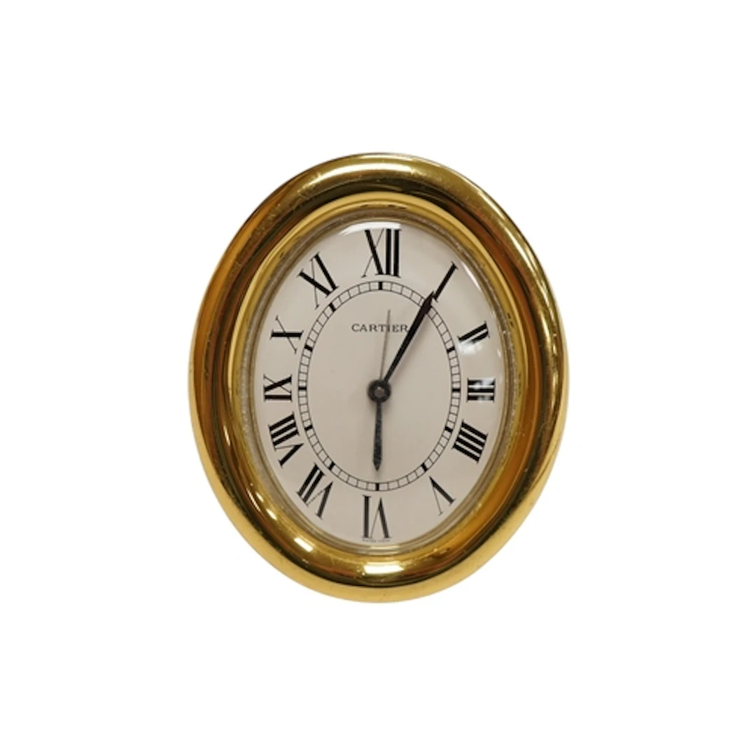 A Cartier Baignoire alarm clock, 890916214, 8.5cm high...