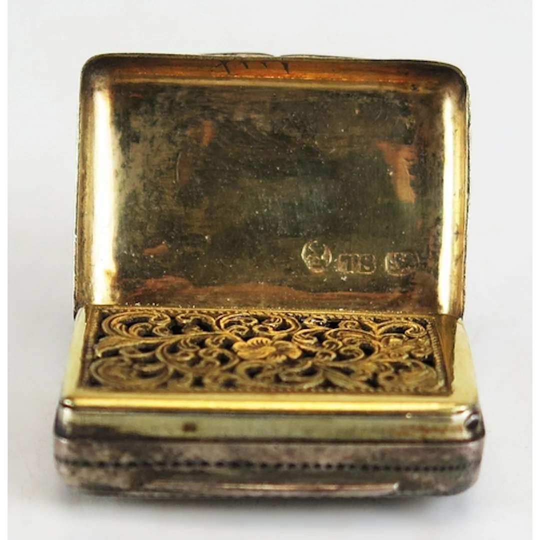 A George IV silver vinaigrette maker TS possibly Thomas Spic...