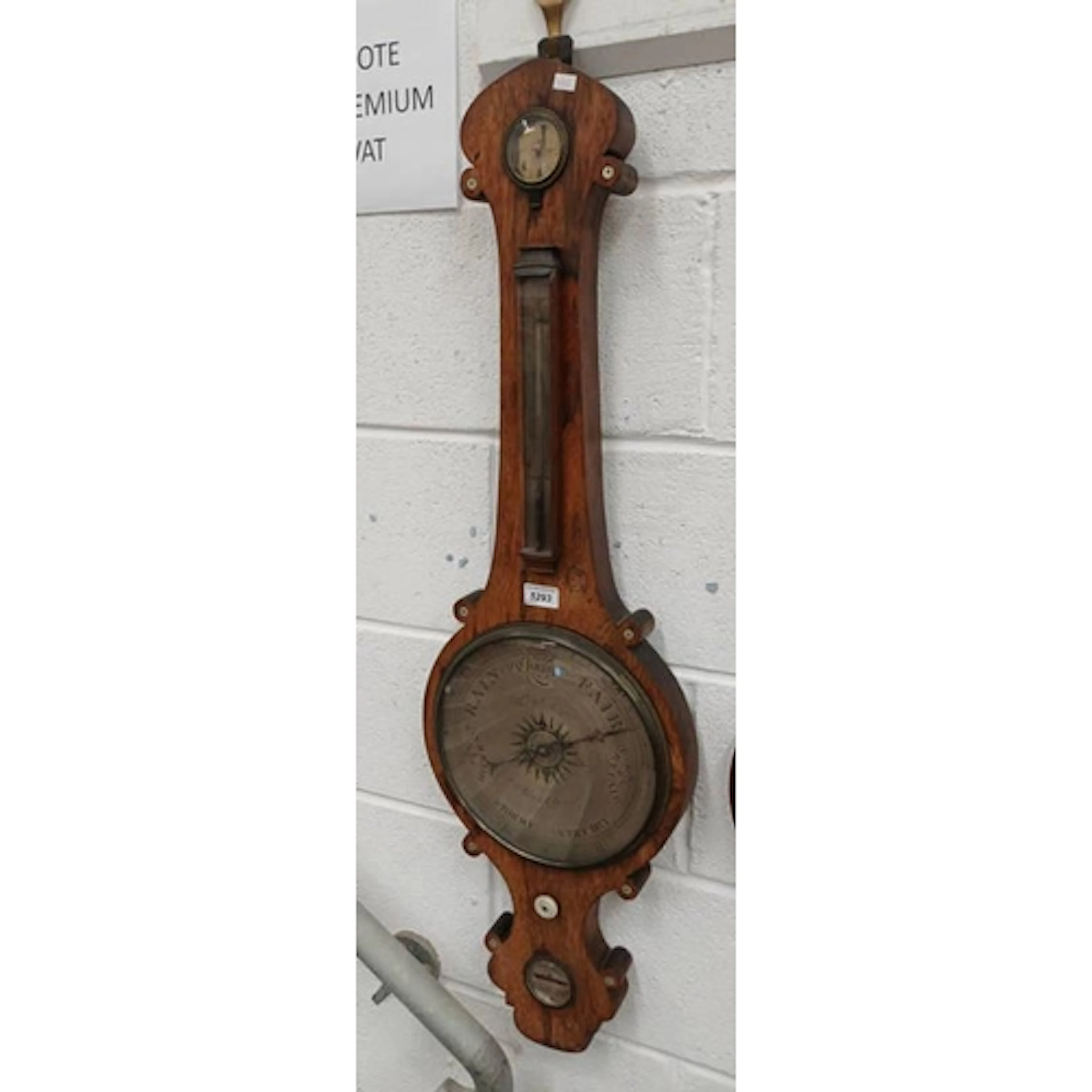 19TH CENTURY ROSEWOOD BAROMETER