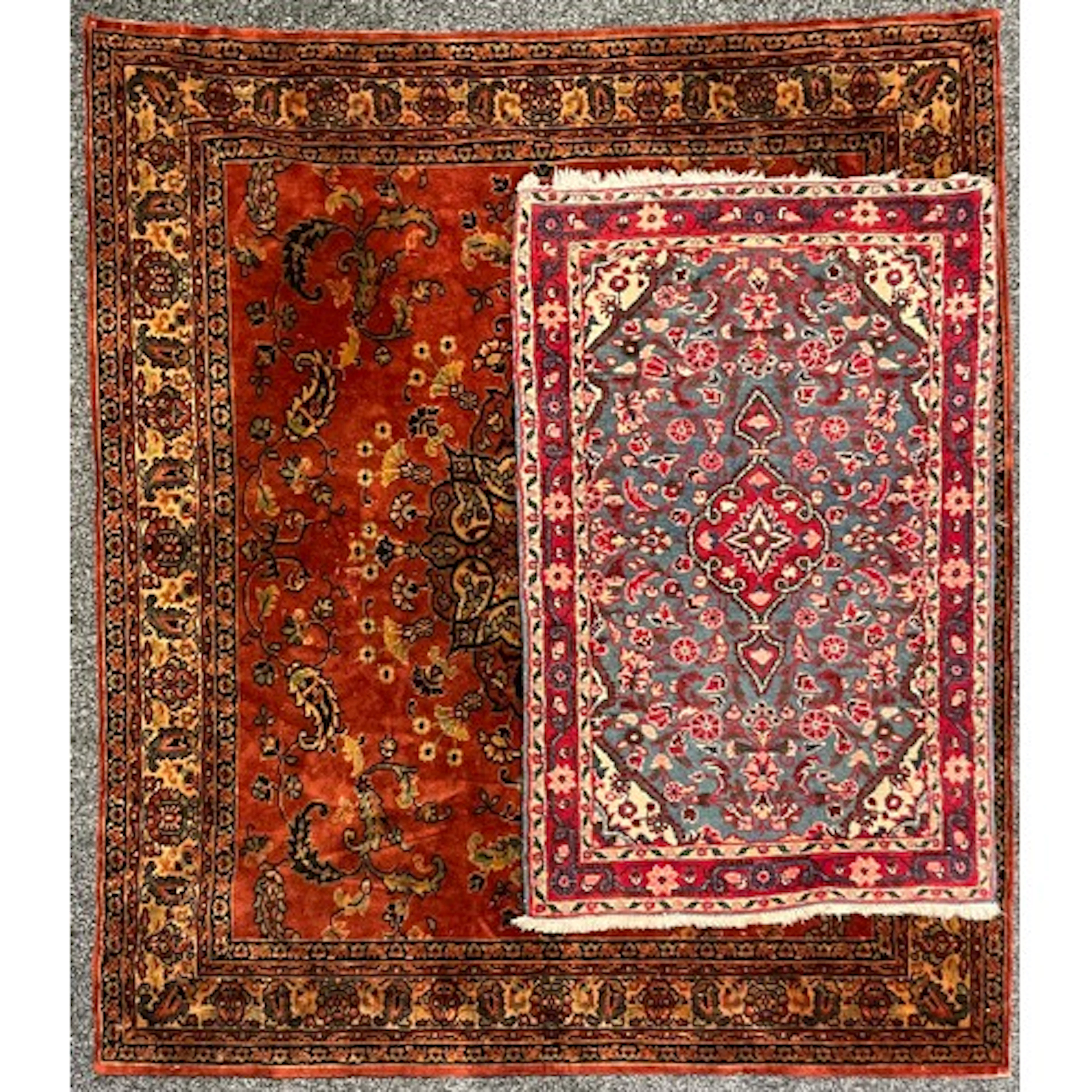 A Persian design Sarouk type rug or carpet, 156cm x 137cm; a...