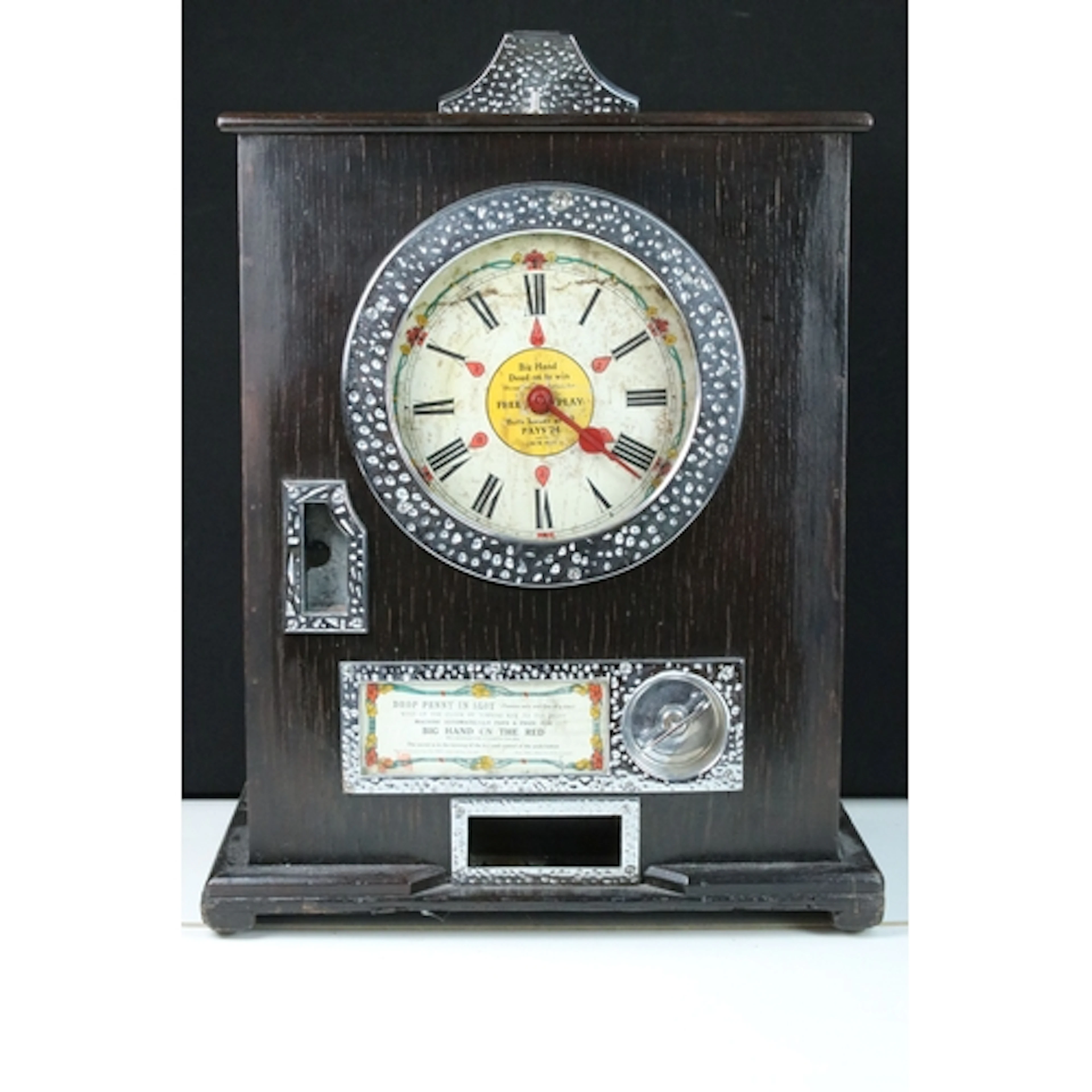 Bryans Twelvewin Clock penny slot machine, Pat. 353451, dial...
