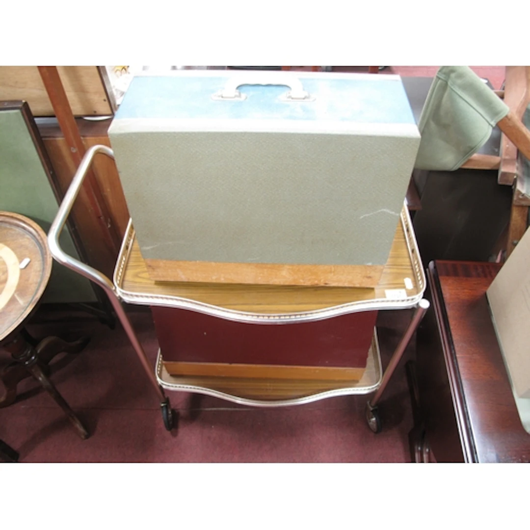 Two Singer Sewing Machines, dinner wagon (3).