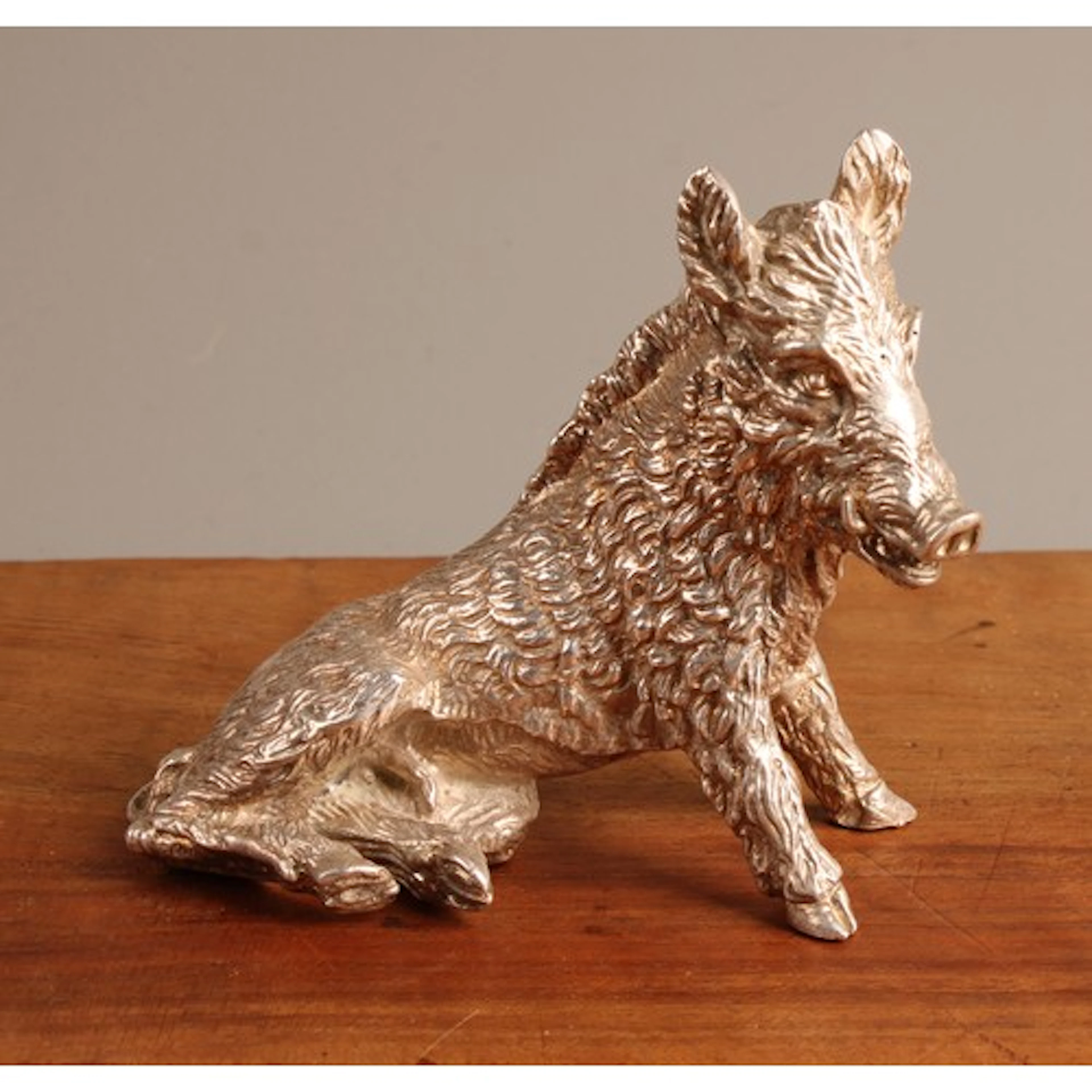 An Italian cast silver model, Il Porcellino, or the Florent...