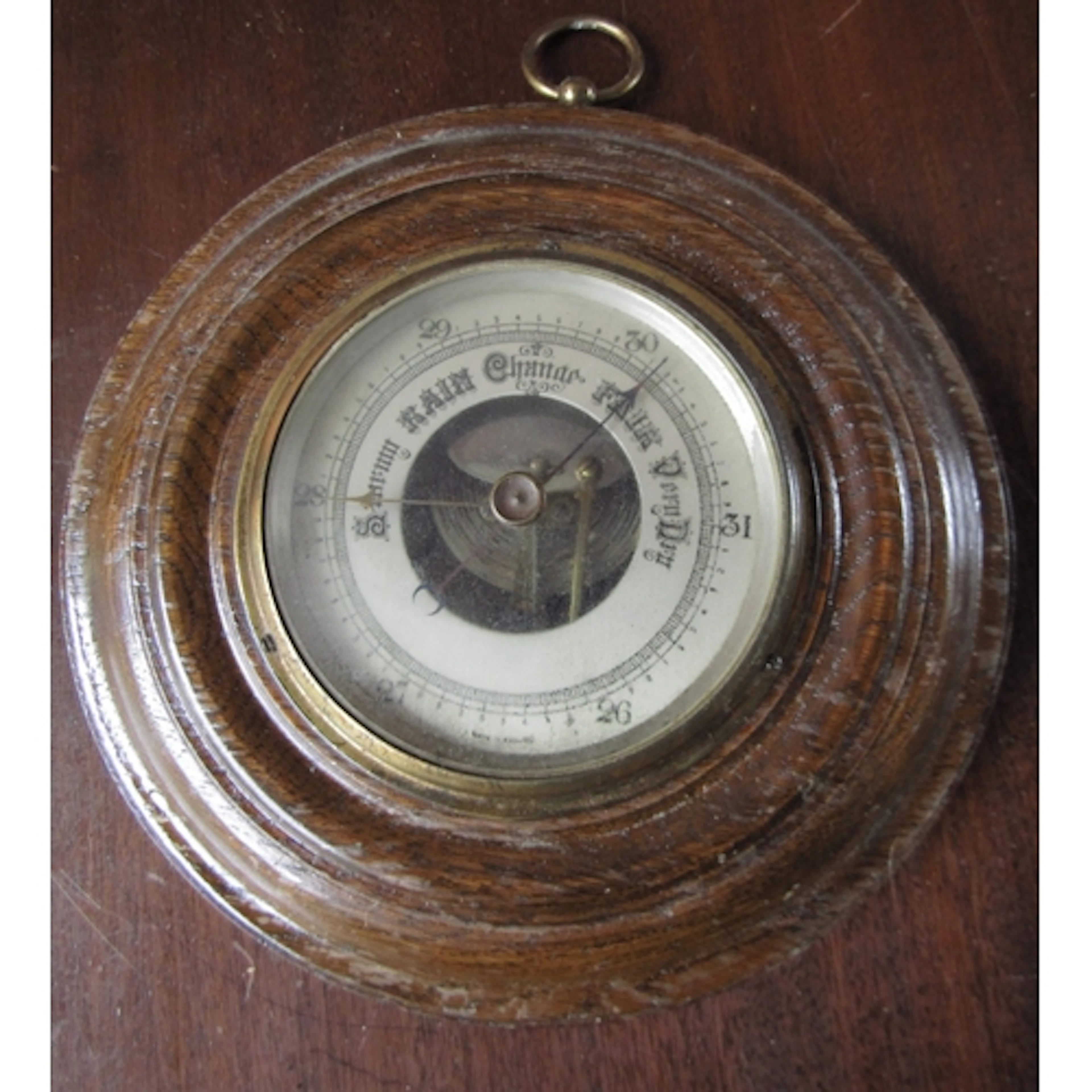 Edwardian Oak Framed Wall Mounted Barometer Approximately 7 ...