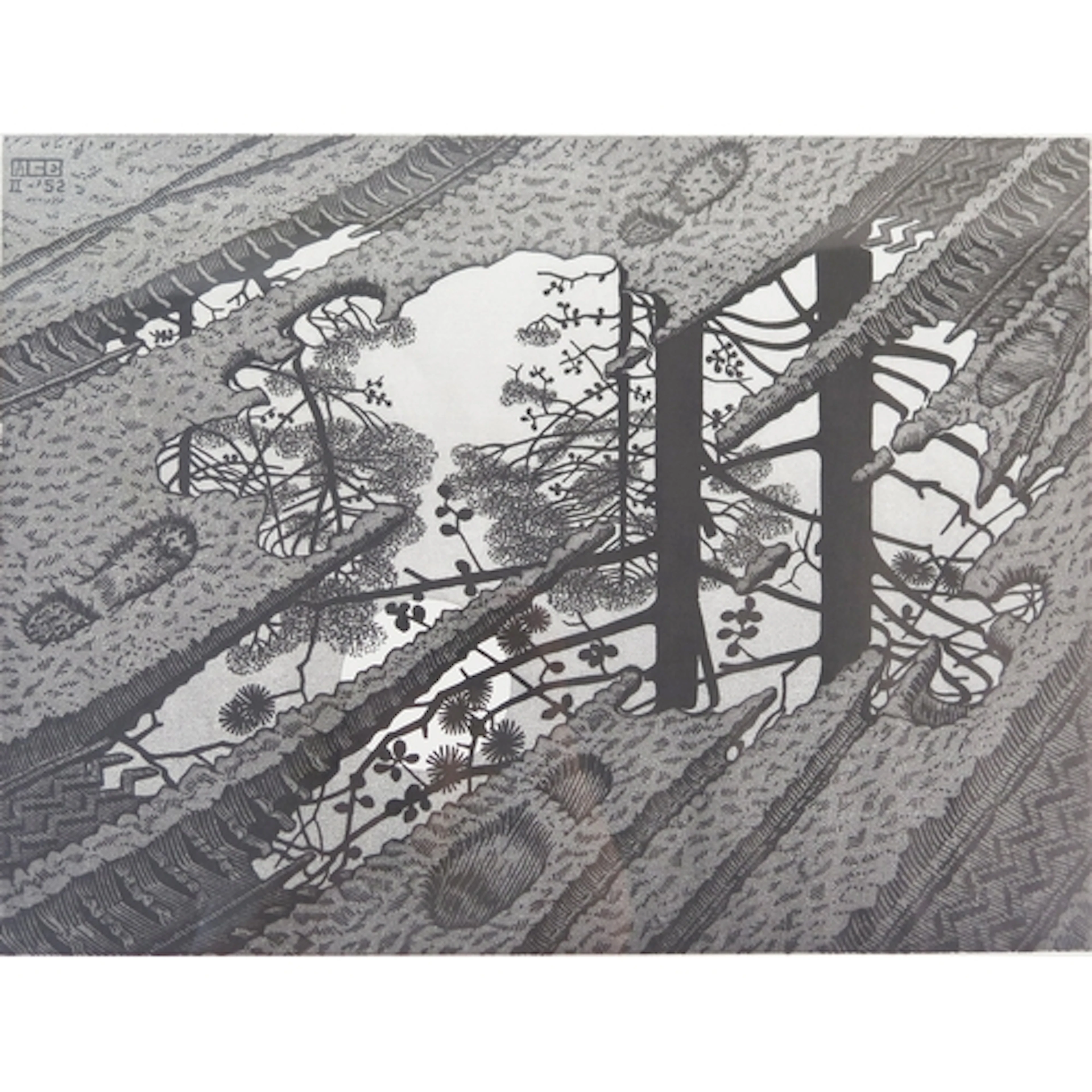 M.C Escher (Dutch 1898 - 1972) 'Puddle' 1952, facsimile prin...