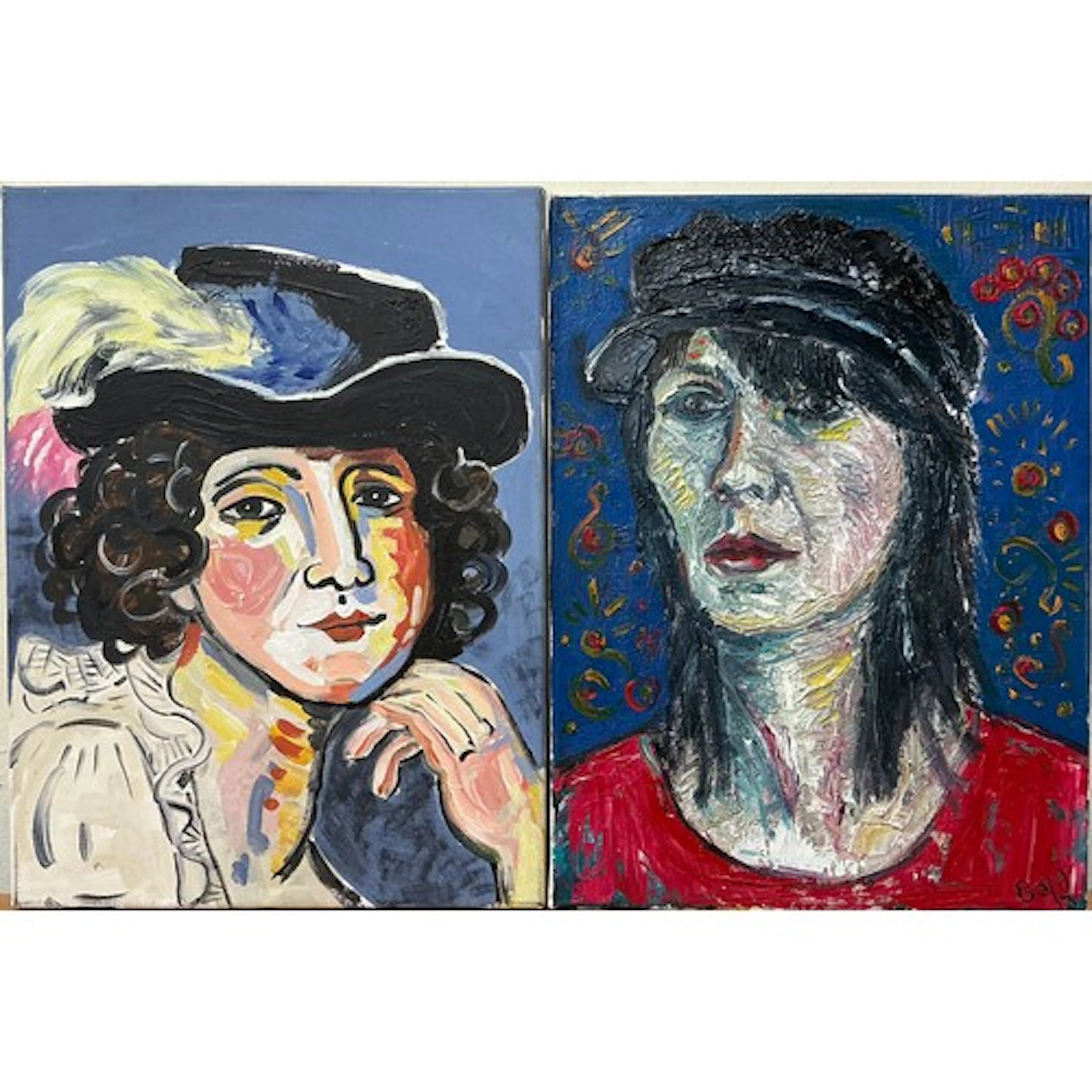 Gina Bold (British modern school) Self Portrait, and Portra...