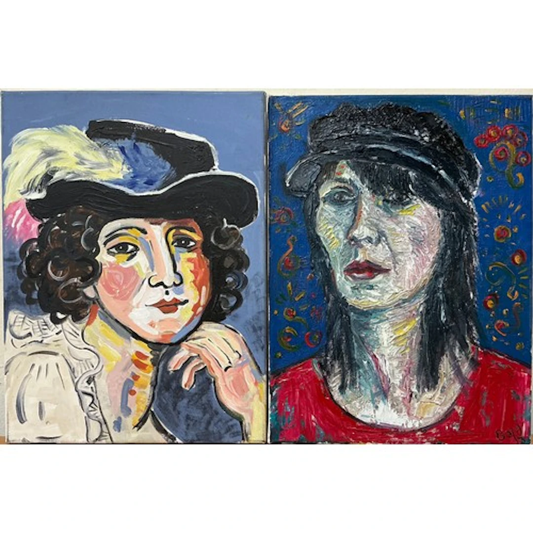 Gina Bold (British modern school) Self Portrait, and Portra...