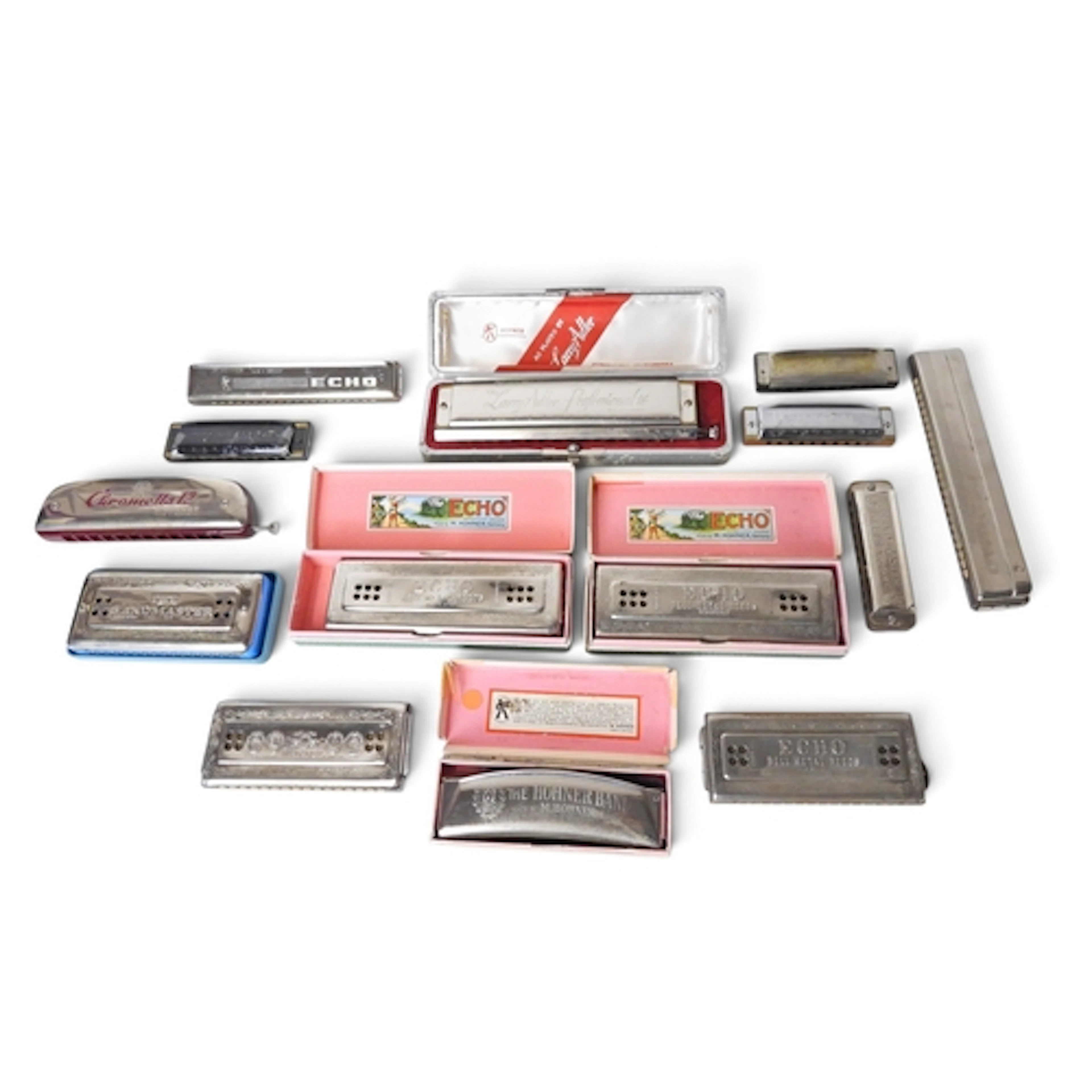 Harmonicas - 14 Vintage Mouth Organs to include a boxed Hohn...