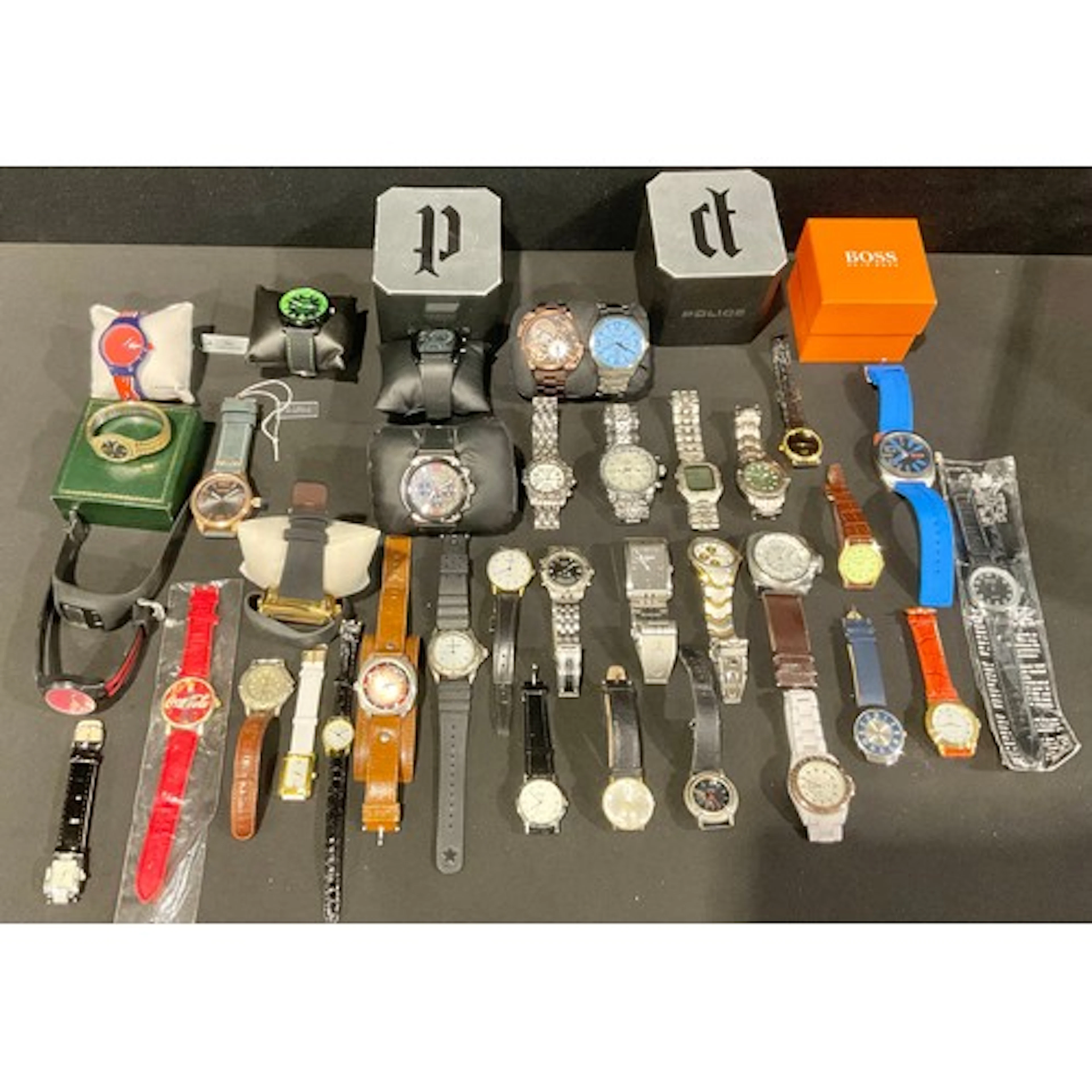 Watches - various Police, Lacoste, Swatch and other gentleme...