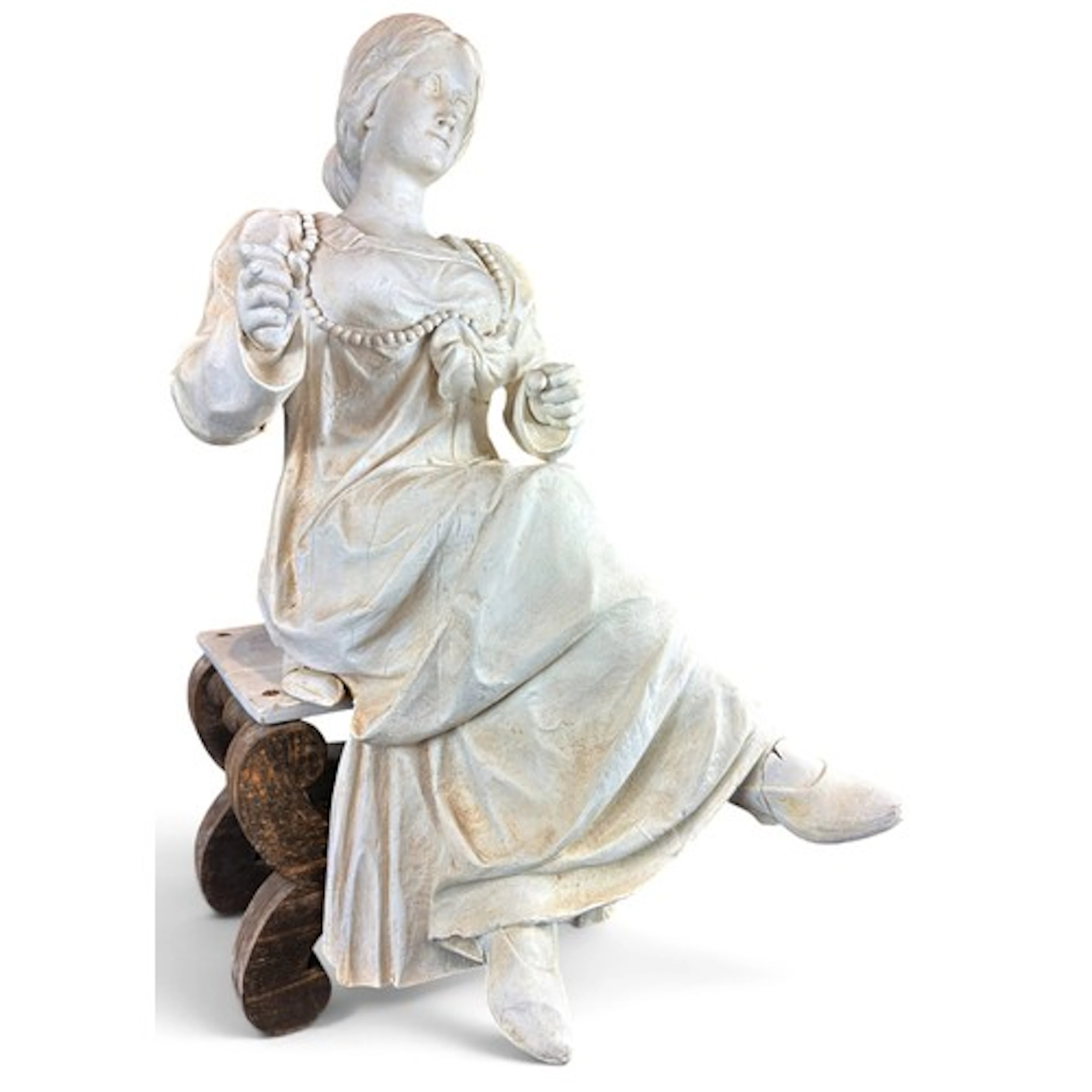 An unusual 19th century carved wood automaton figure, presen...