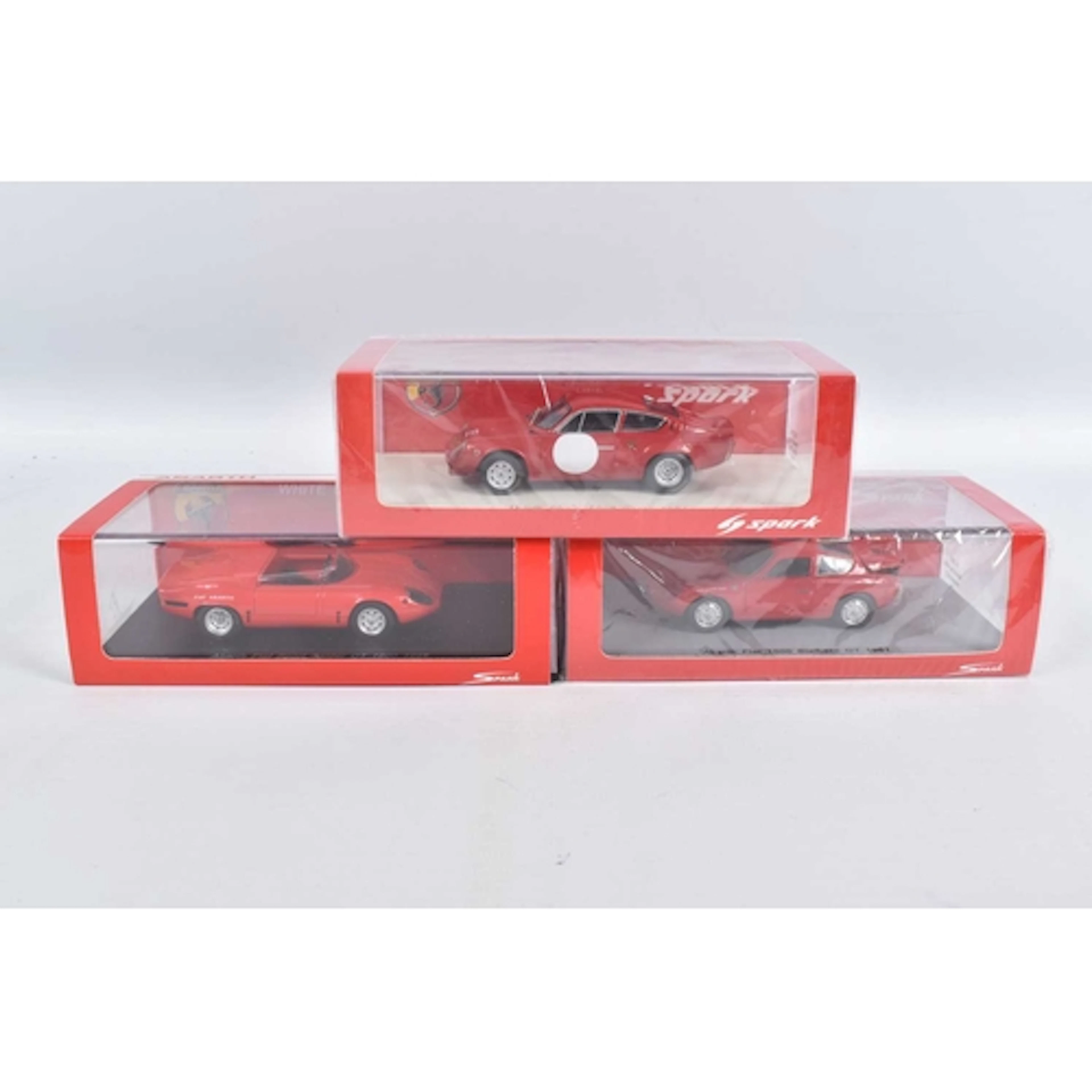 THREE BOXED MINIMAX SPARK WHITE LINE ABARTH MODEL VEHICLES, ...