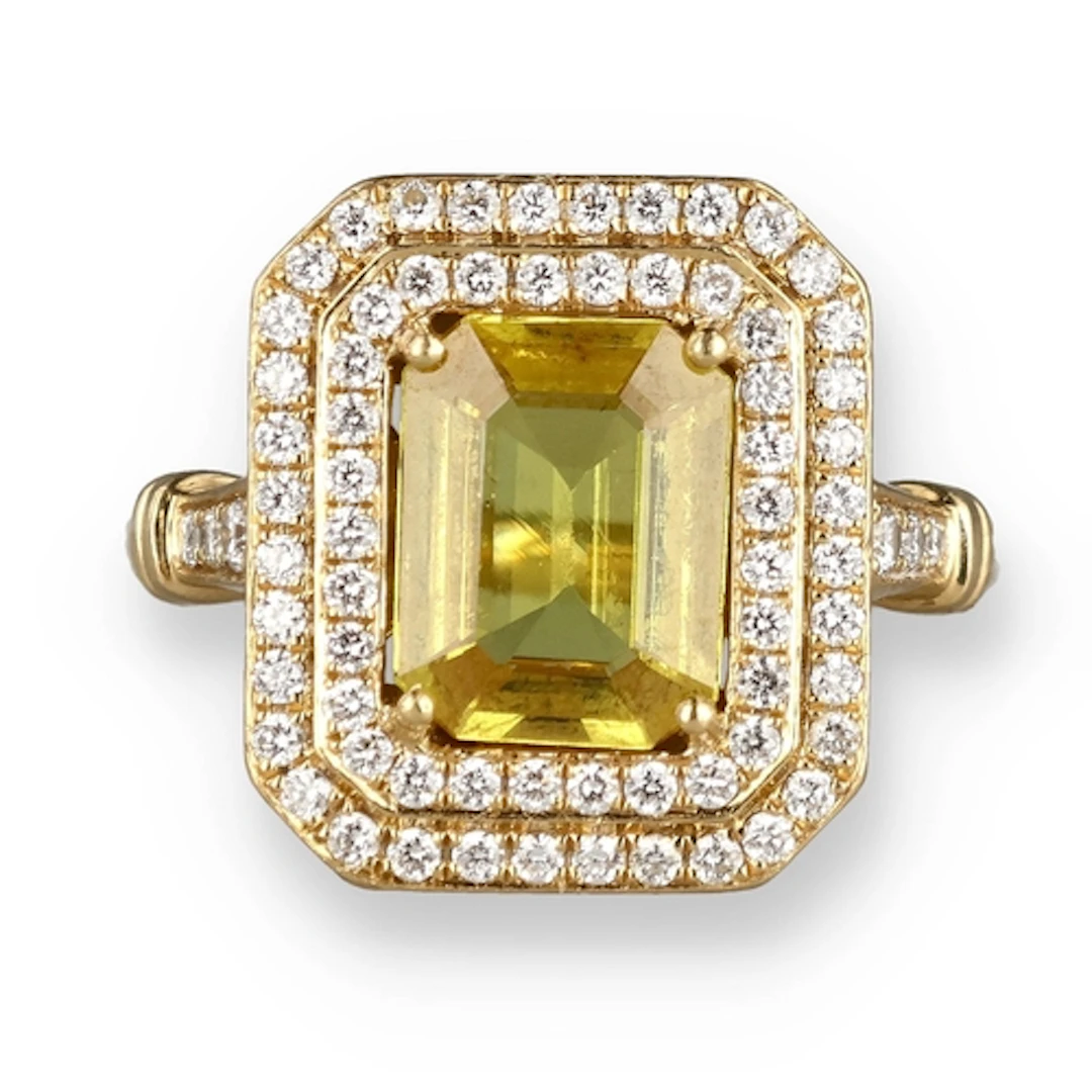 A YELLOW SAPPHIRE AND DIAMOND RING BY SOPHIE BREITMEYER Oct...