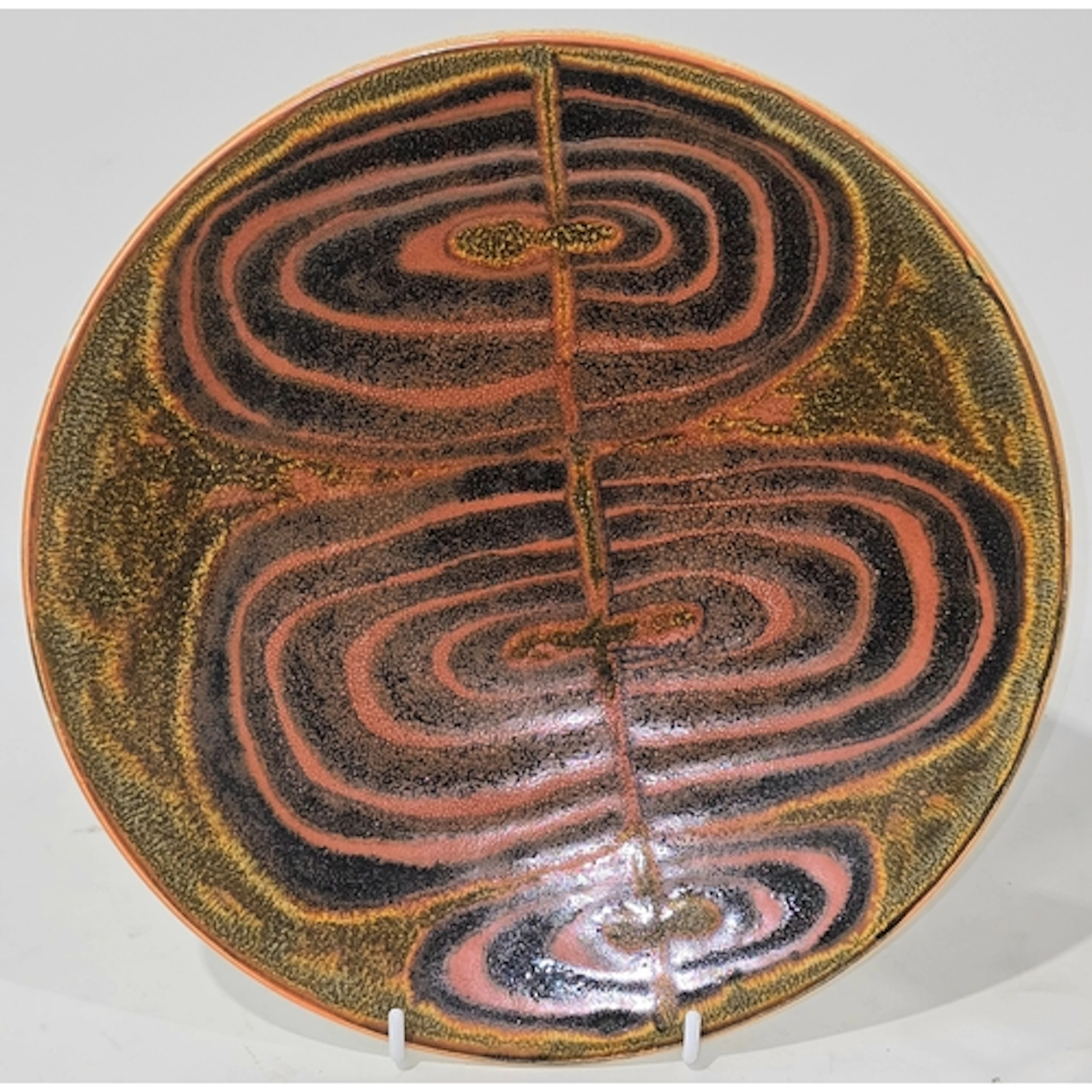 Poole Pottery studio 10" plate. mark 46, 1964-66.