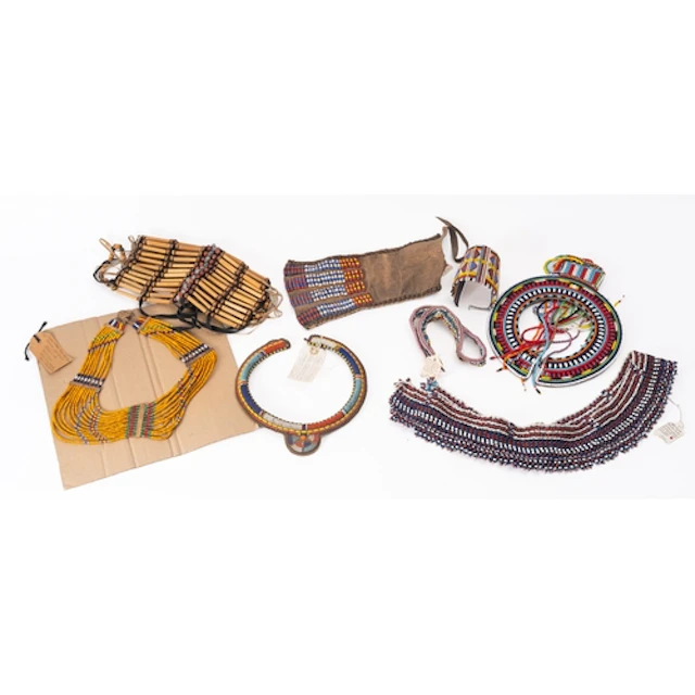 19th or 20th Century bead / beaded items to include labelled...