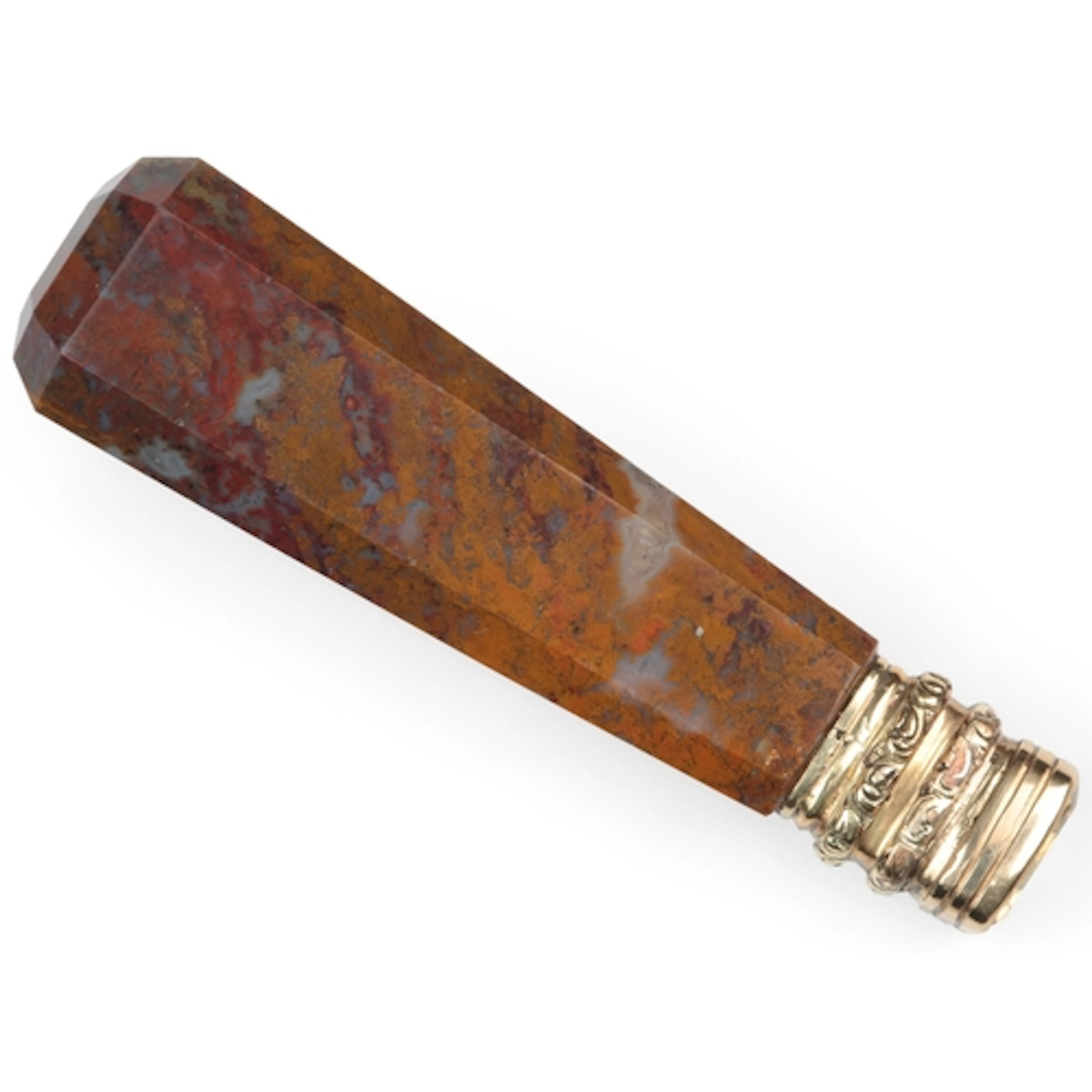 A hardstone and citrine seal, early 19th century, the handle...