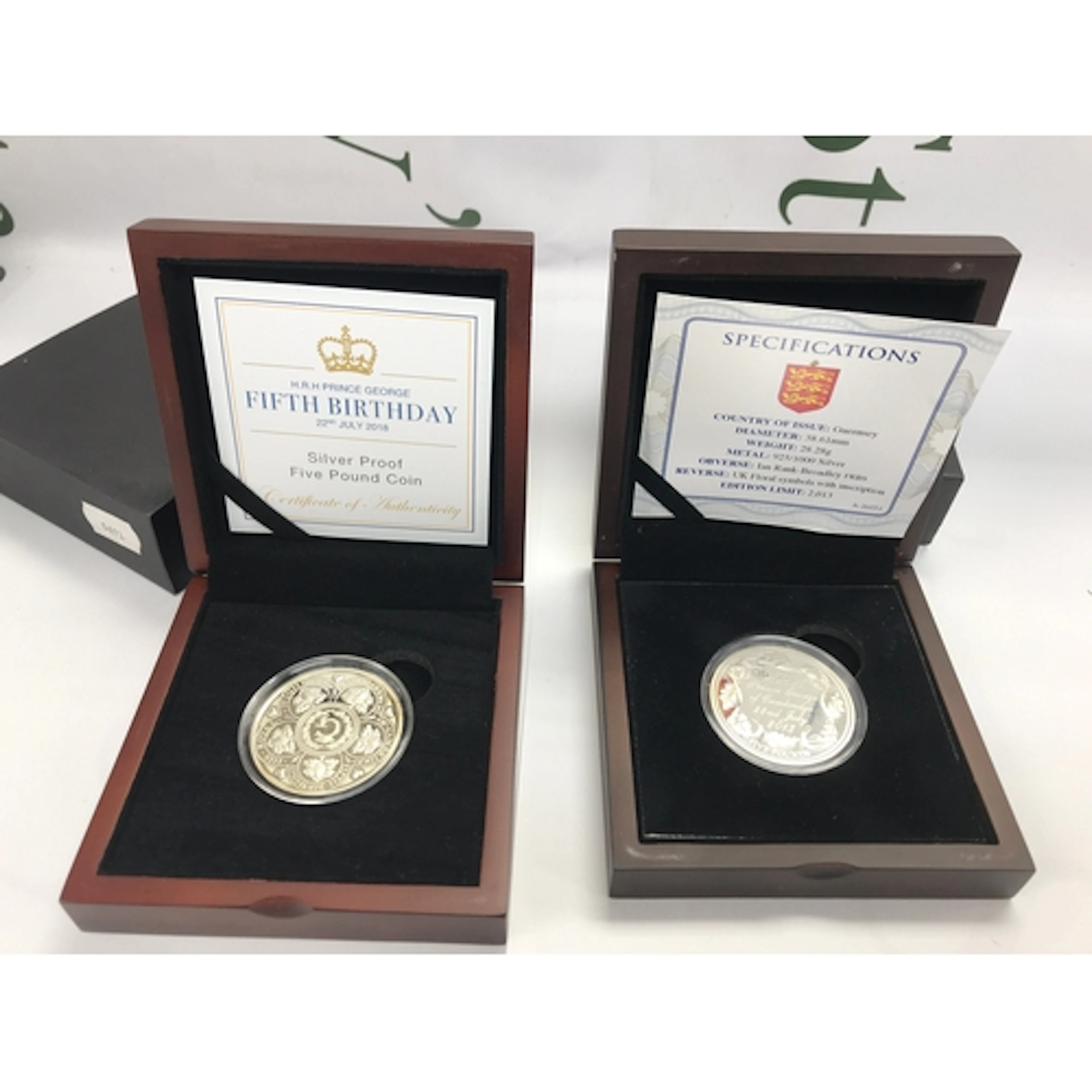 2013 Guernsey Silver Proof £5 Coin celebrating the bir...