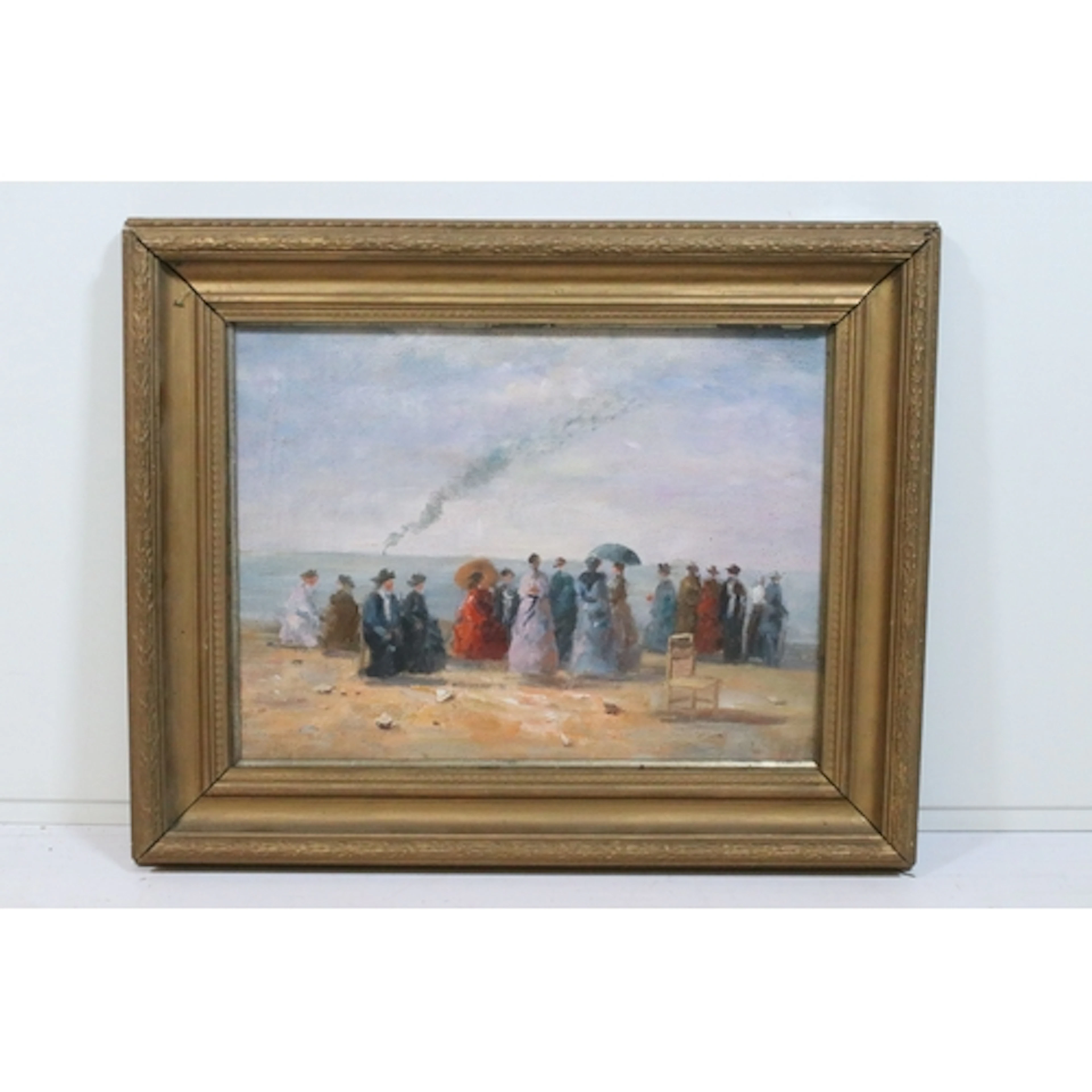 After Eugène Boudin (French, 1824-1898), figures at the beac...