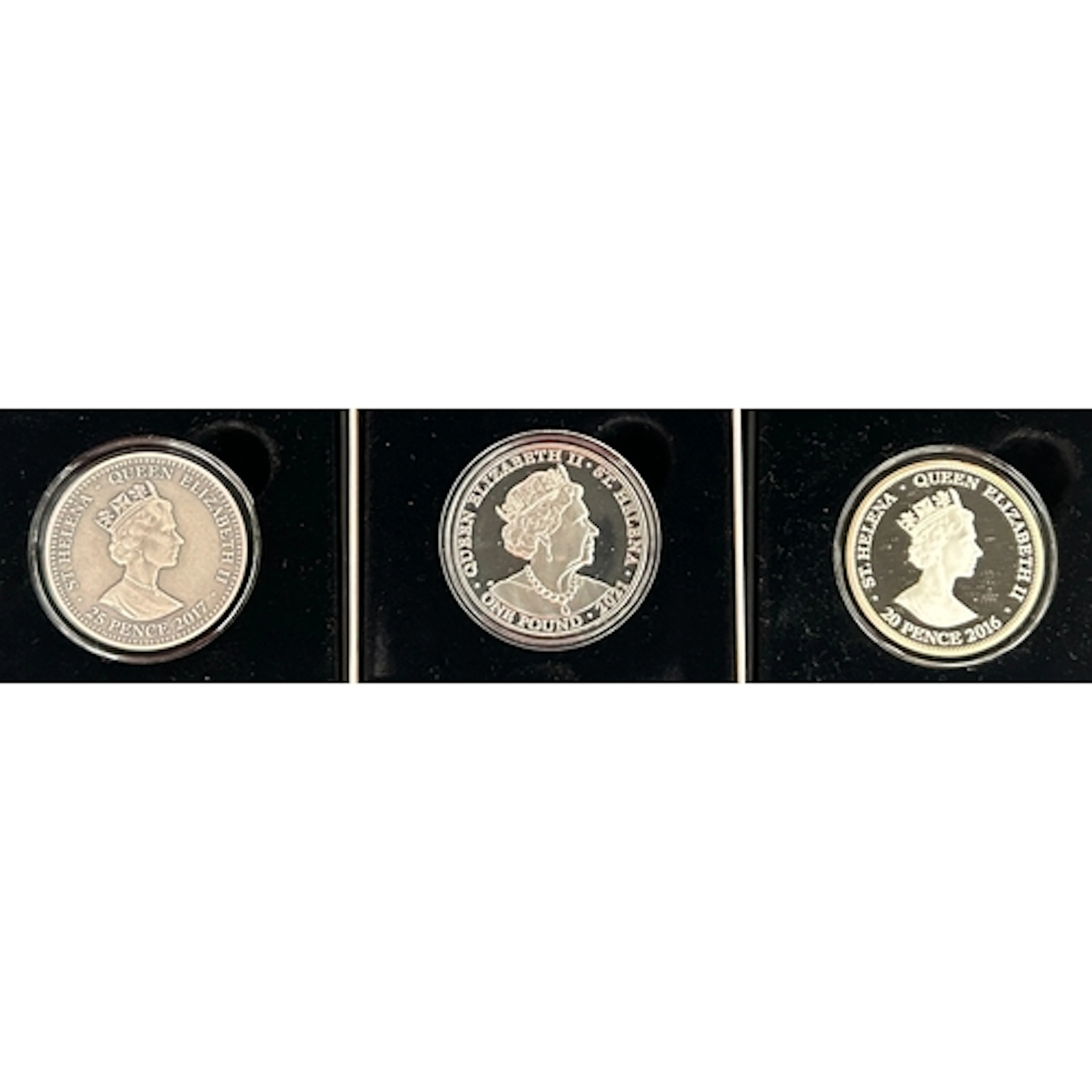 A group of three St Helena silver coins, comprising 2016 200...