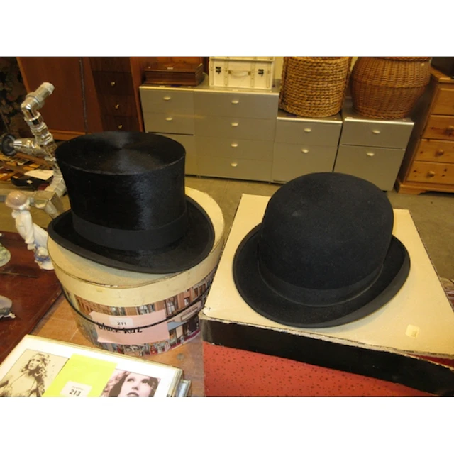 Top Hat, 20x16cm inside, and a Bowler Hat