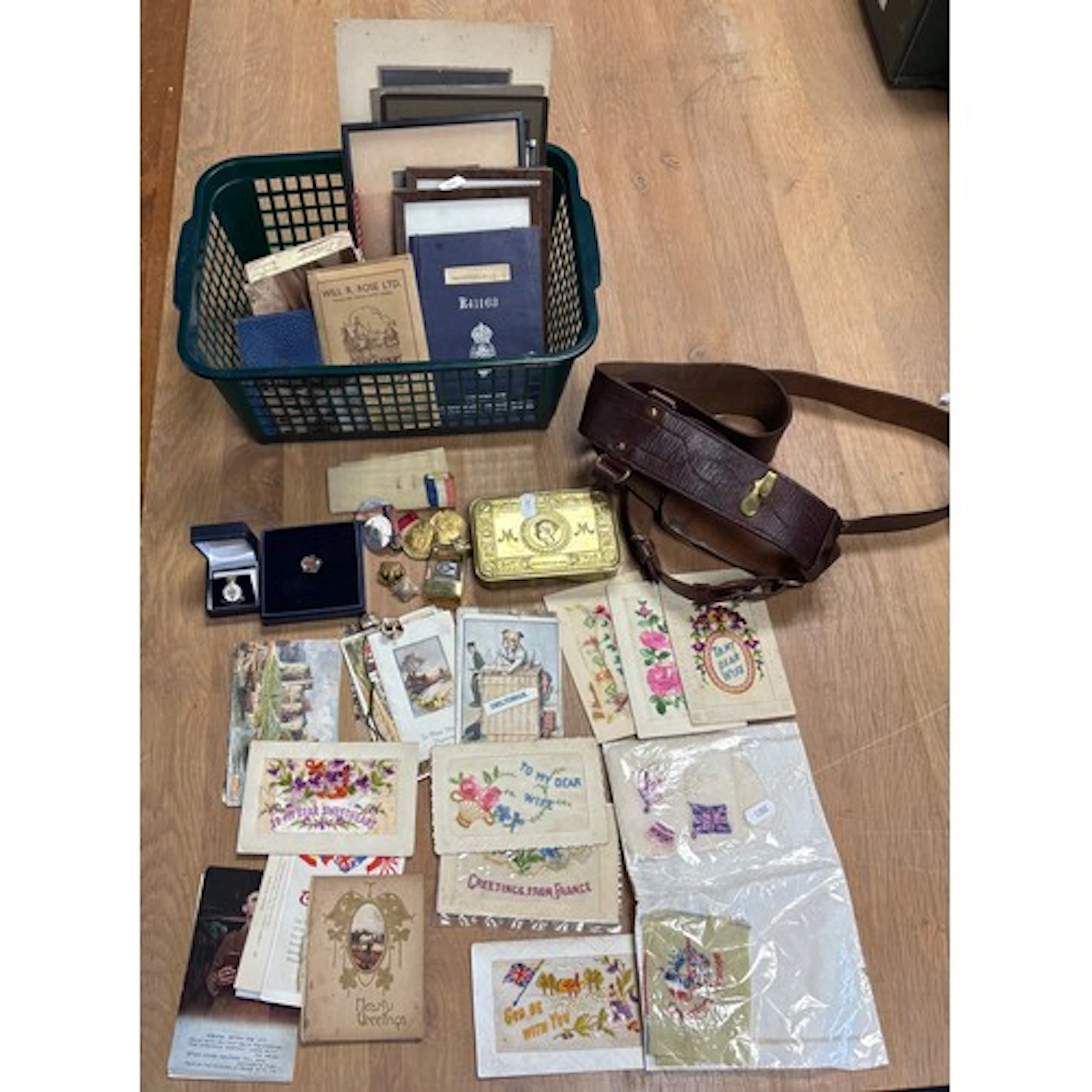 A qty of collectables to inc military interest, Sweetheart p...