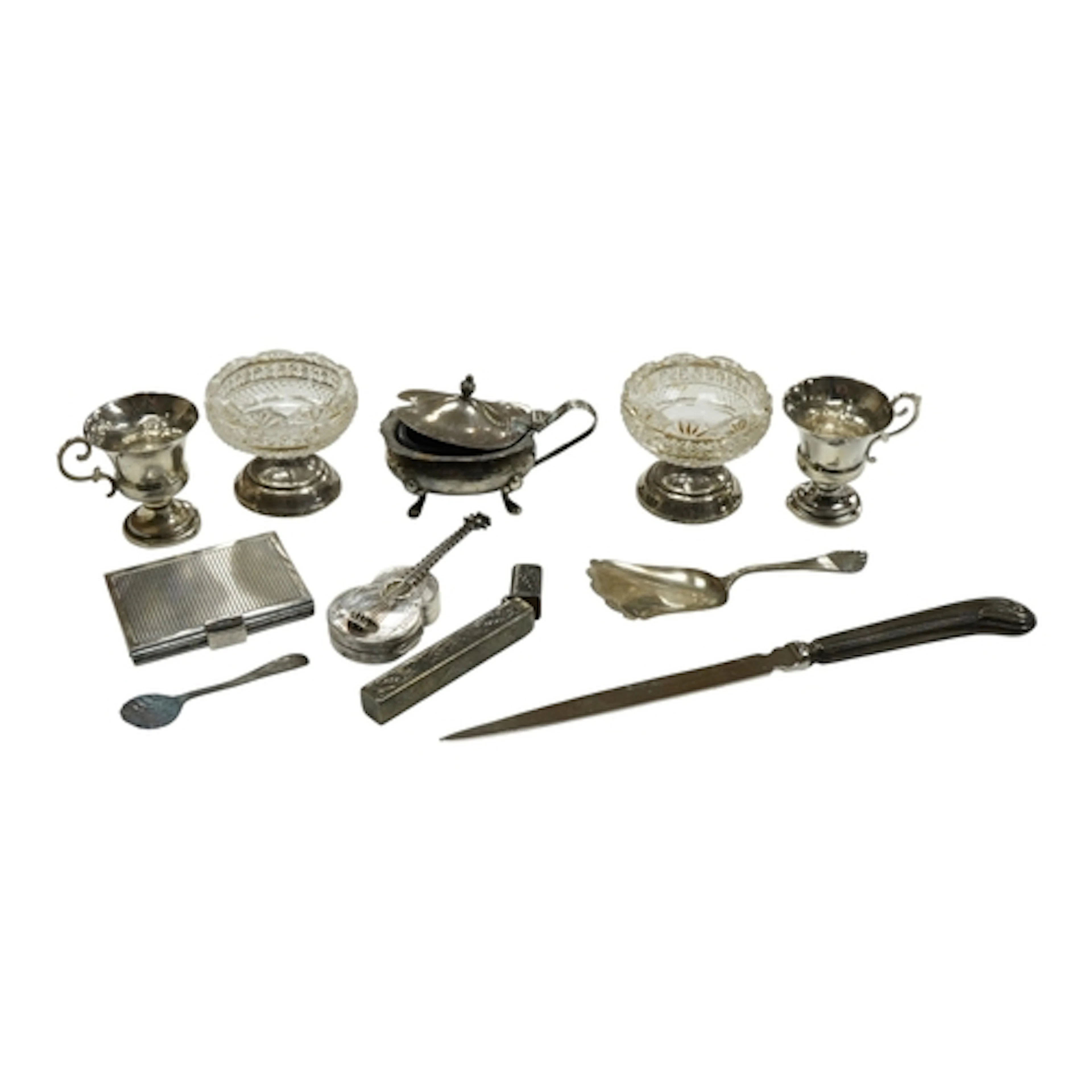 A collection of small silver to include a continental miniat...