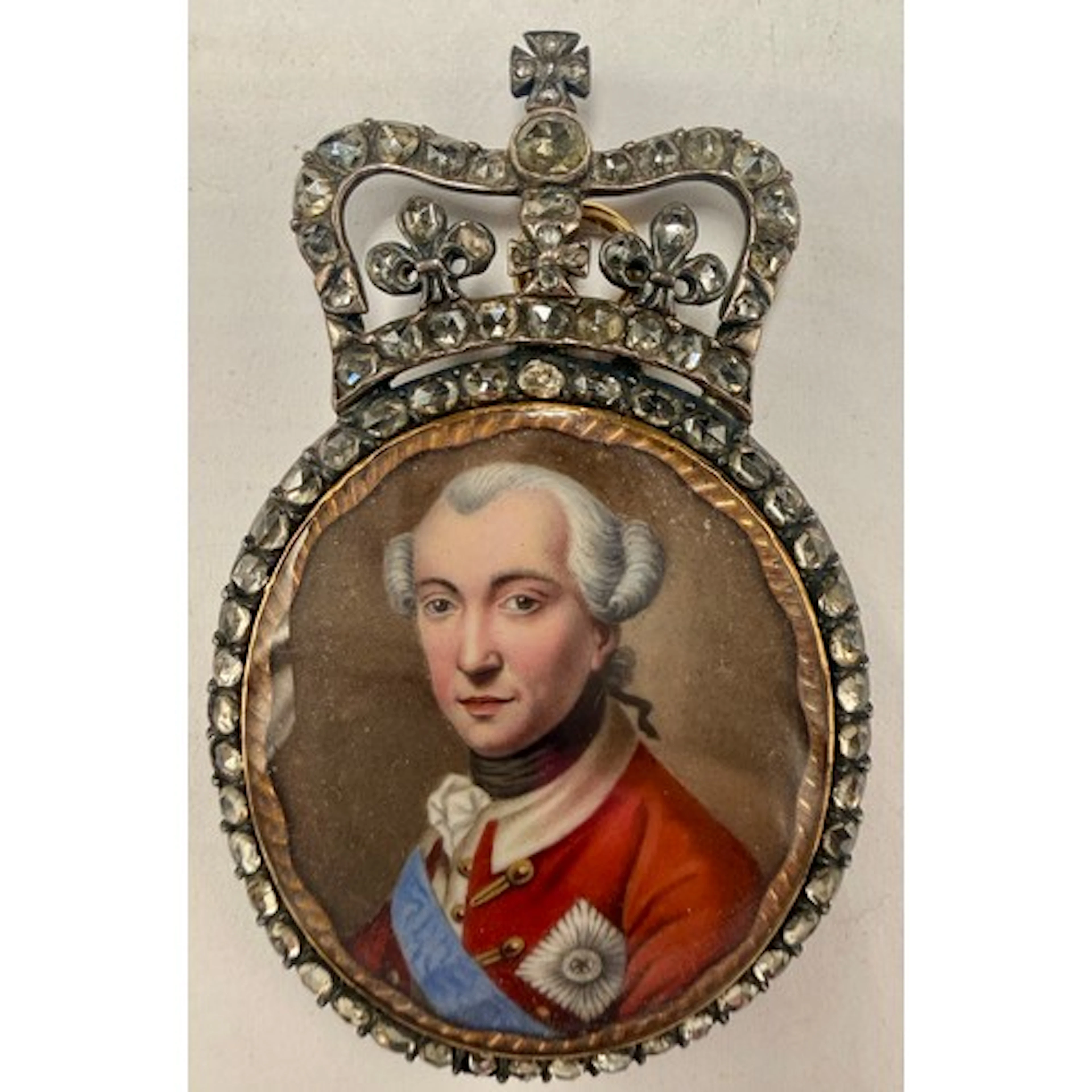 A portrait miniature on ivory of Crown Prince Karl Gustaf we...