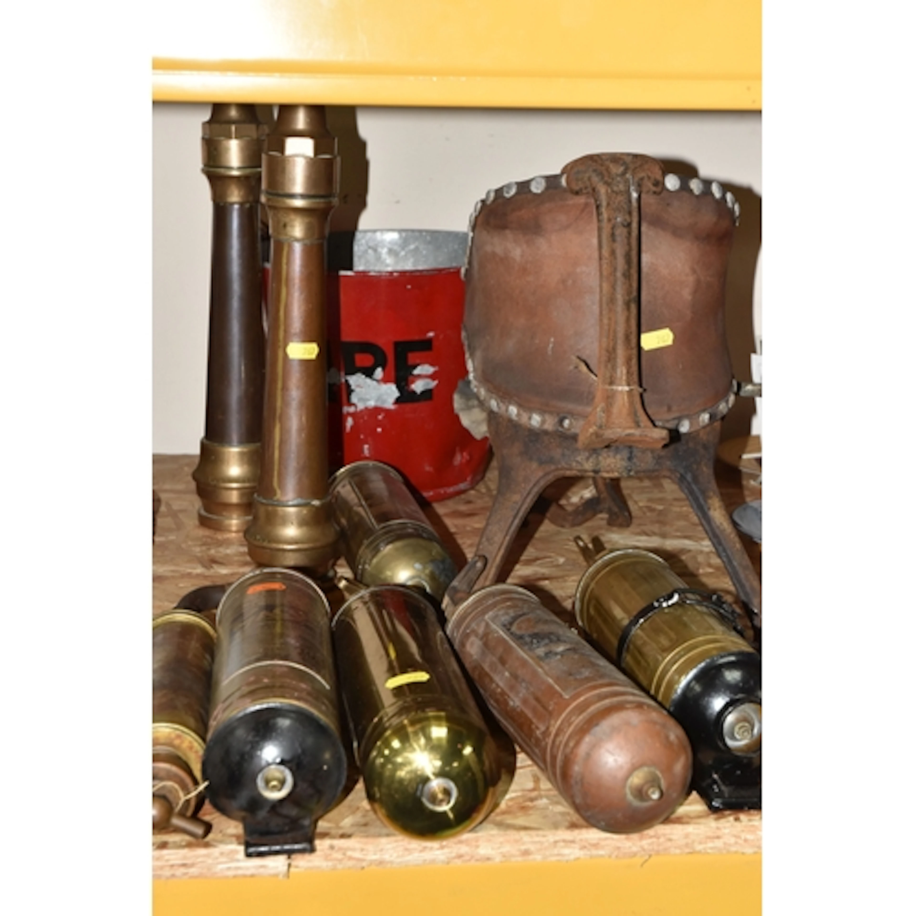 A GROUP OF ANTIQUE & VINTAGE FIRE FIGHTING RELATED ITEMS to ...