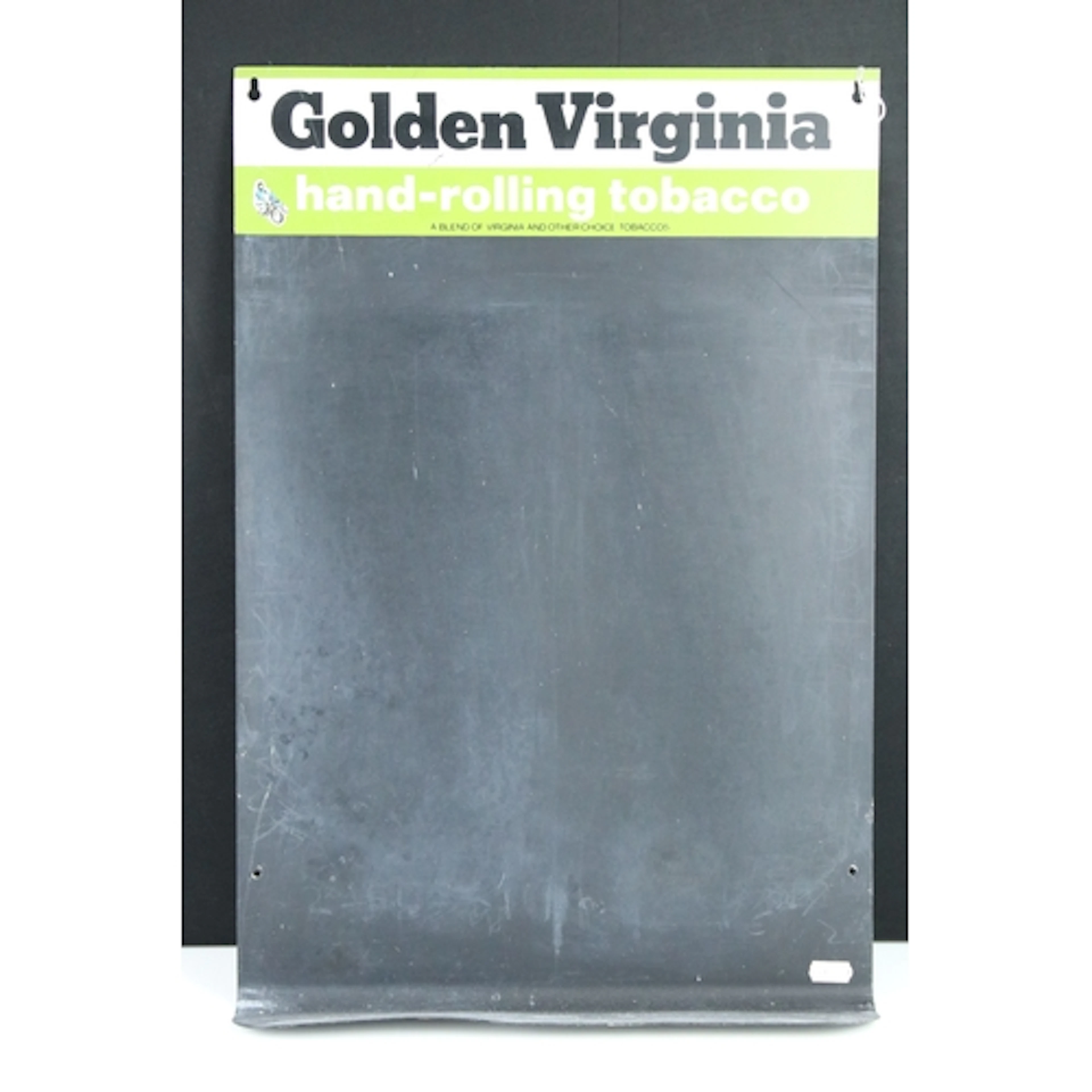 Golden Virginia hand-rolling tobacco advertising chalkboard,...