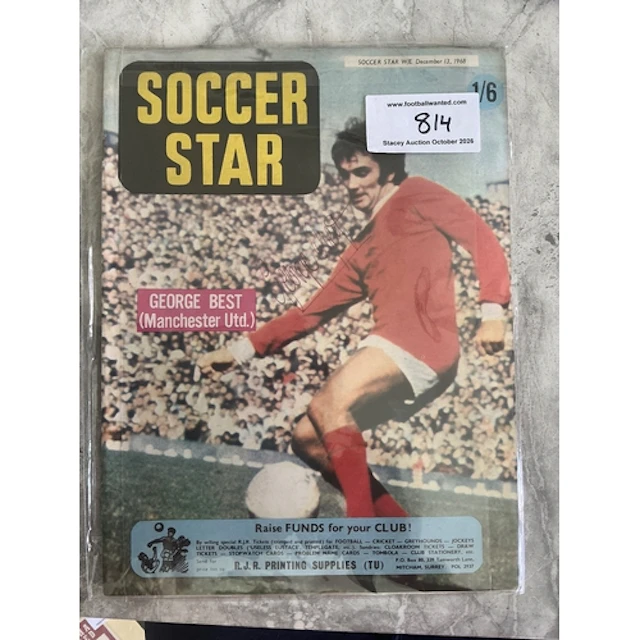 George Best Manchester United Signed Football Picture: Front...